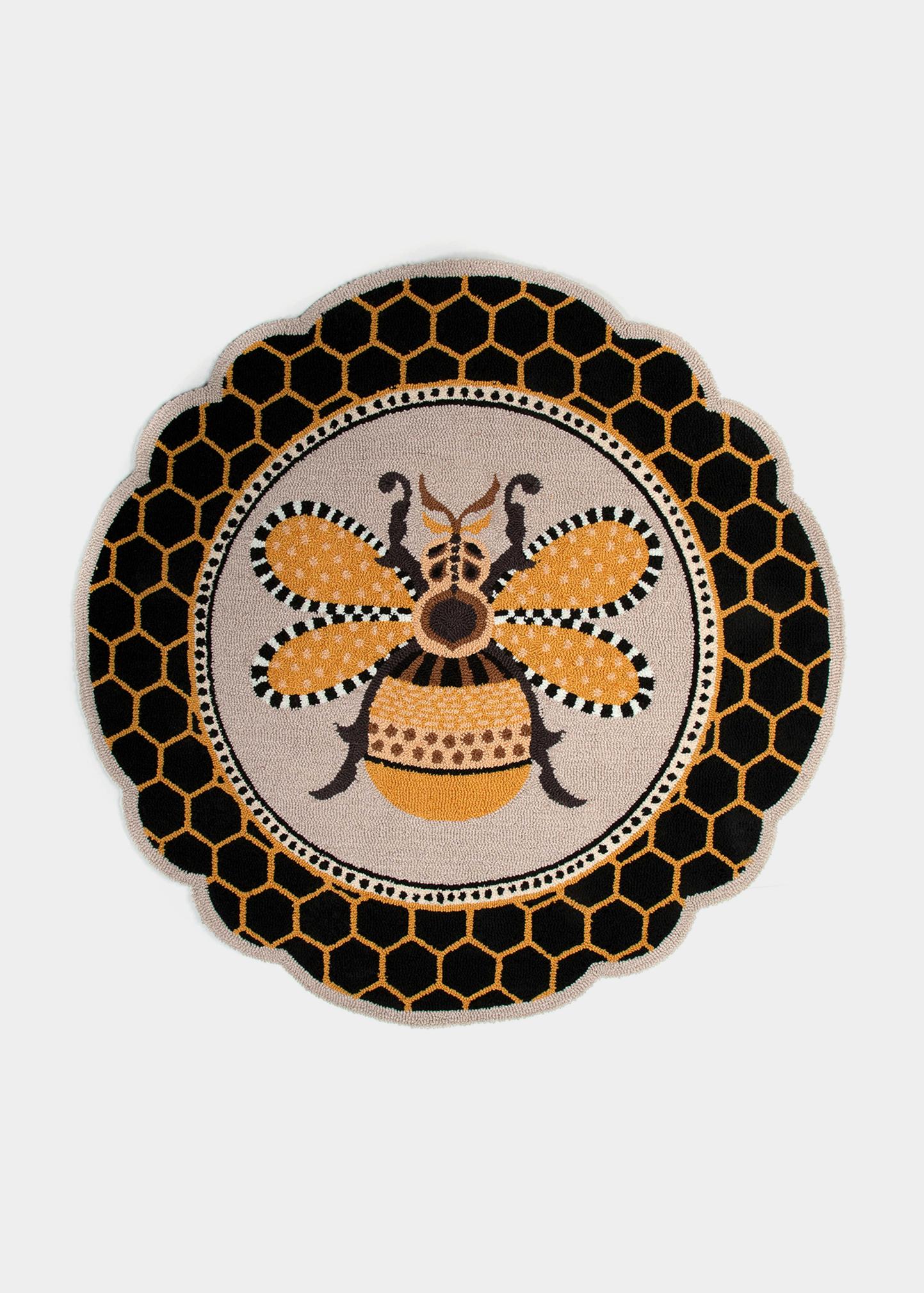 MacKenzie-Childs Queen Bee Rug, 4' Round