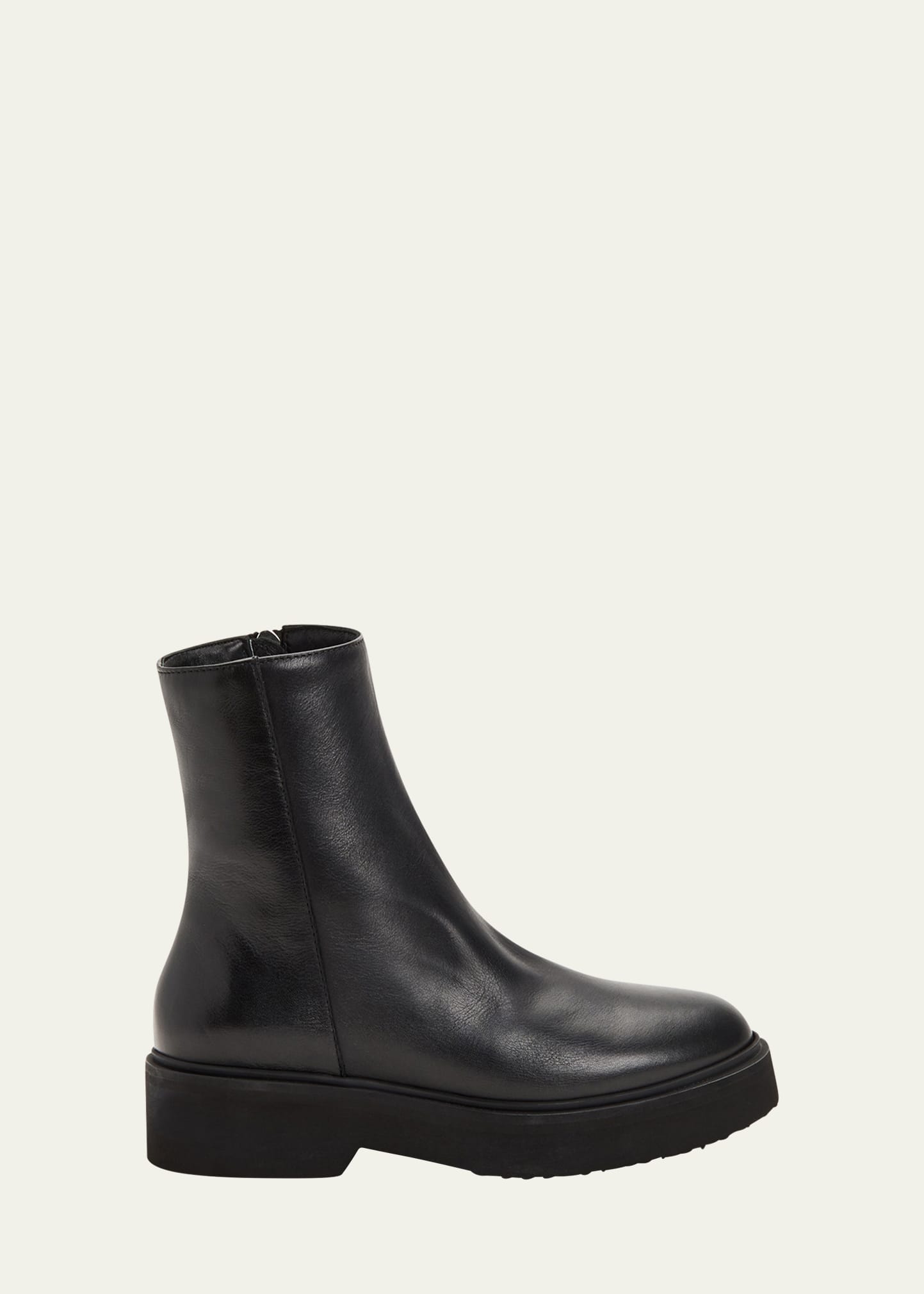 Aquatalia Maddie Calfskin Zip Moto Booties Bergdorf Goodman