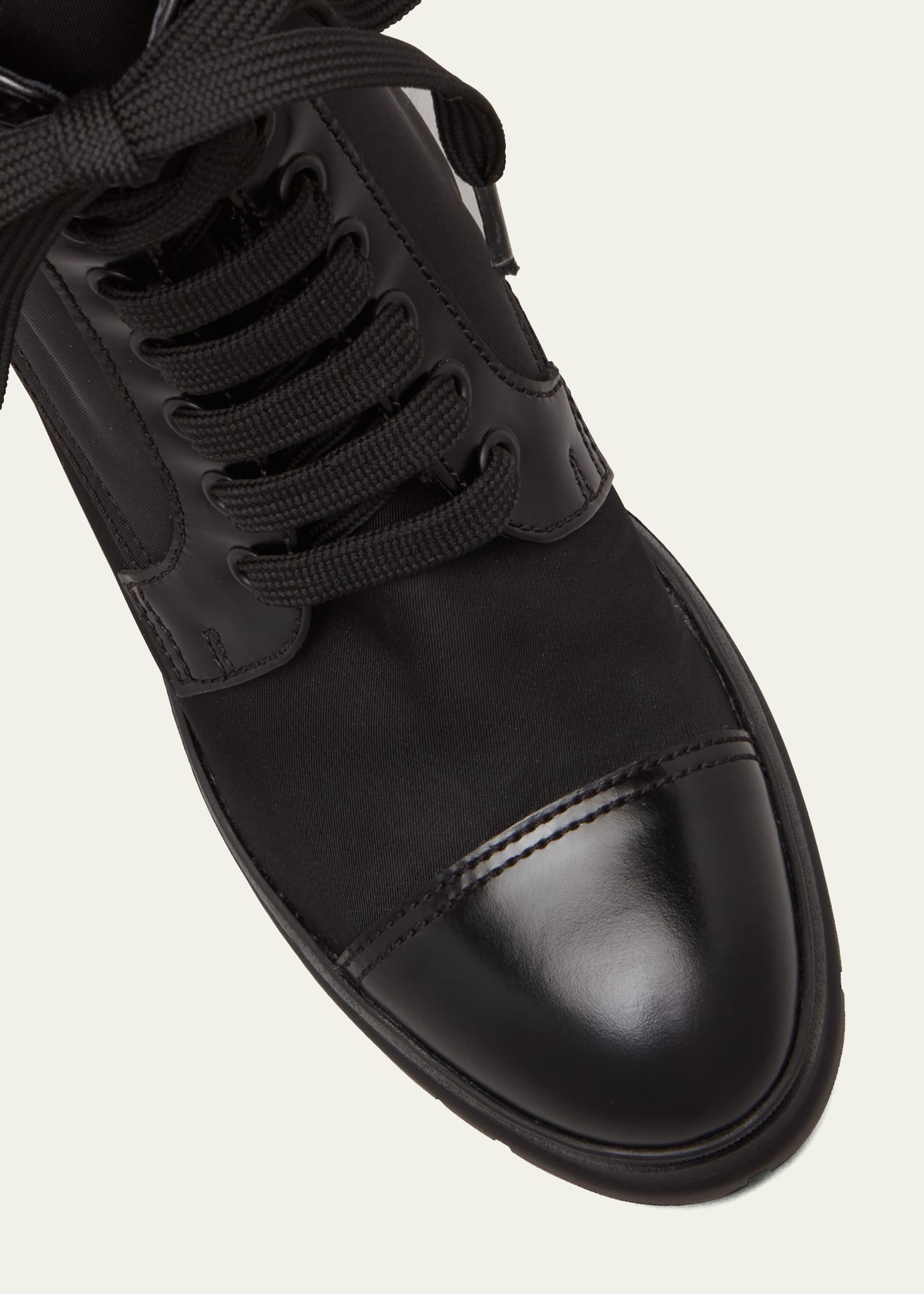 Prada 55mm Block-Heel Combat Booties - Bergdorf Goodman