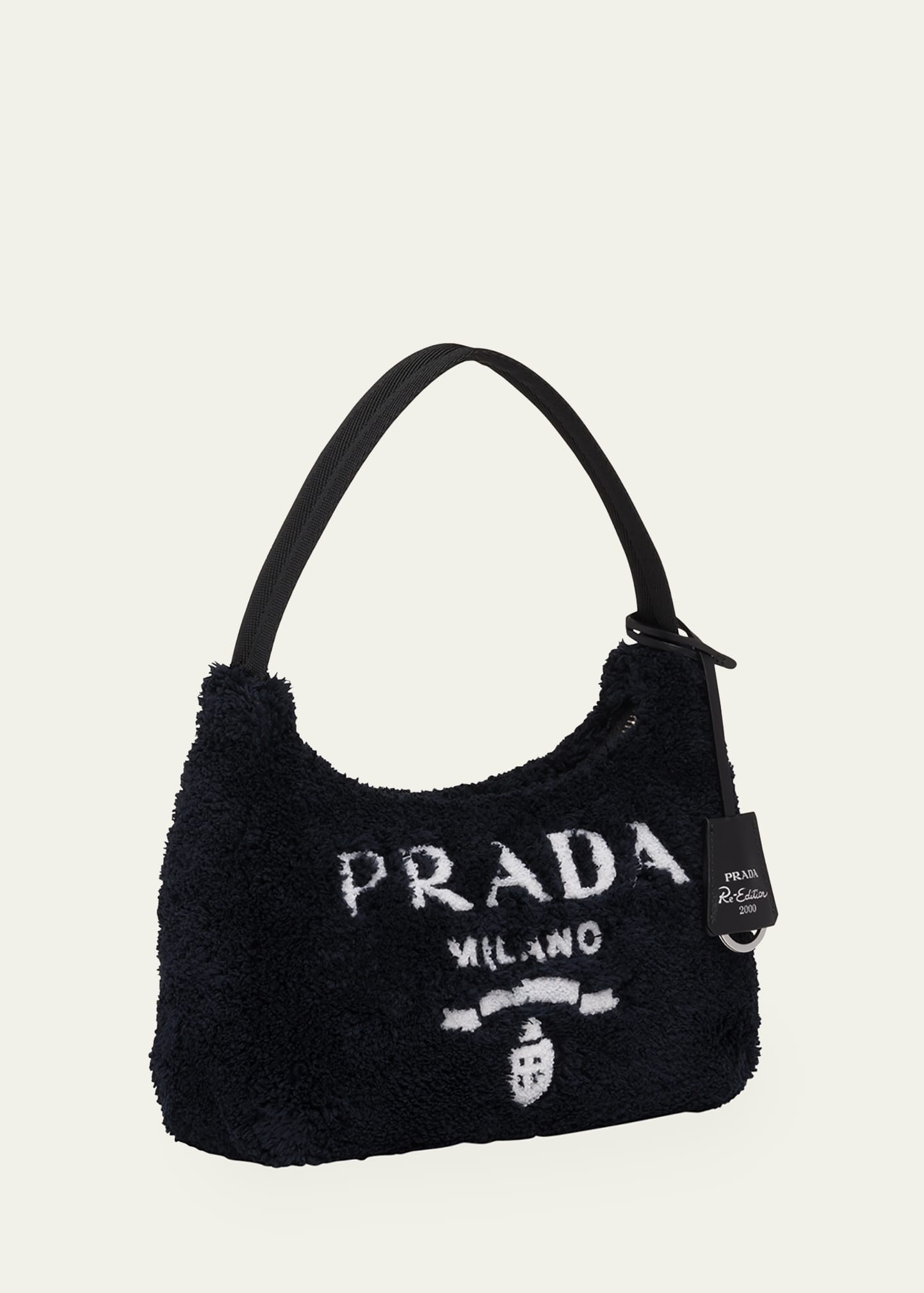 Prada Re-Edition 2000 Logo Terry Cloth Pouch Shoulder Bag