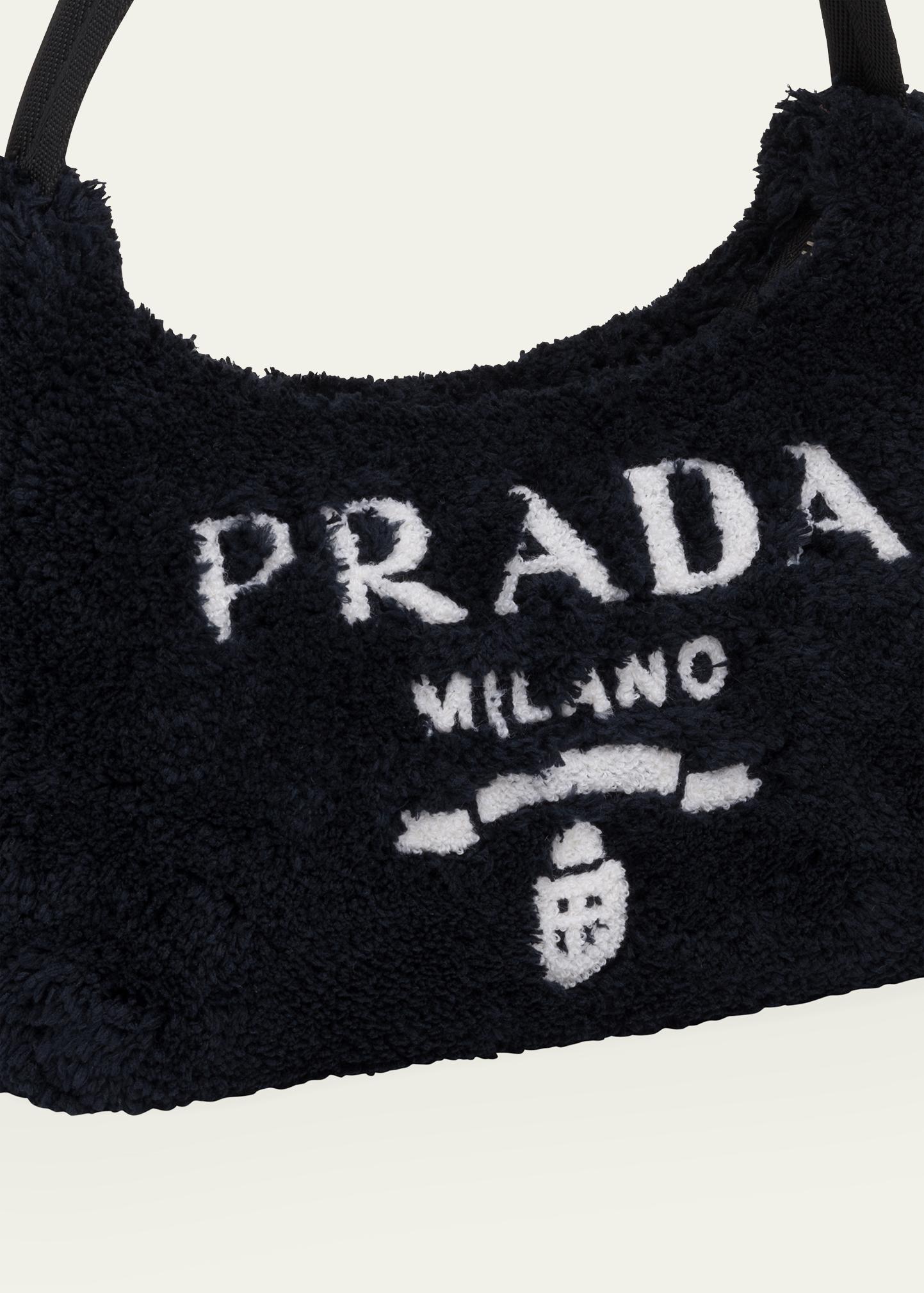 Prada Re-Edition 2000 Logo Terry Cloth Pouch Shoulder Bag 