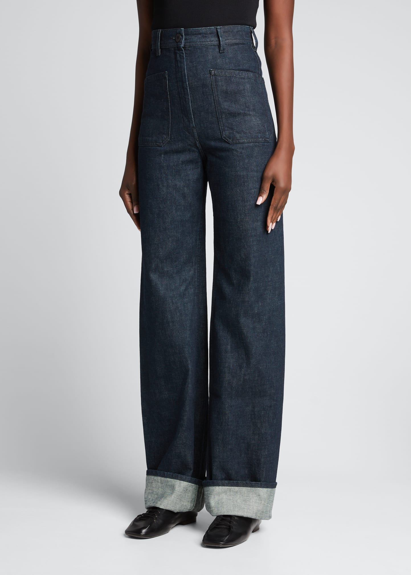 LEMAIRE Sailor Wide-Leg Denim Pants - Bergdorf Goodman