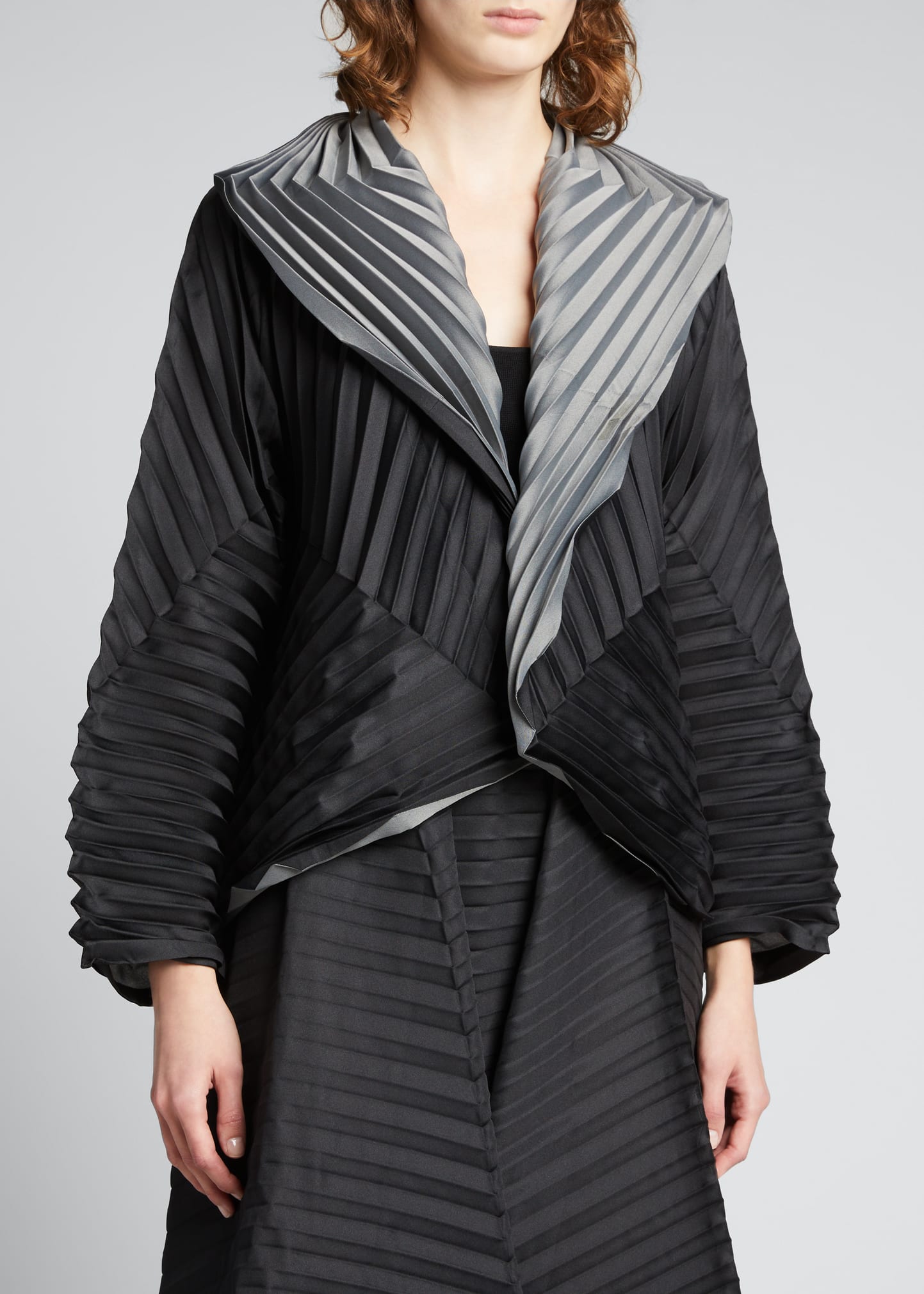 Issey Miyake Shell Pleats Colorblock Jacket - Bergdorf Goodman