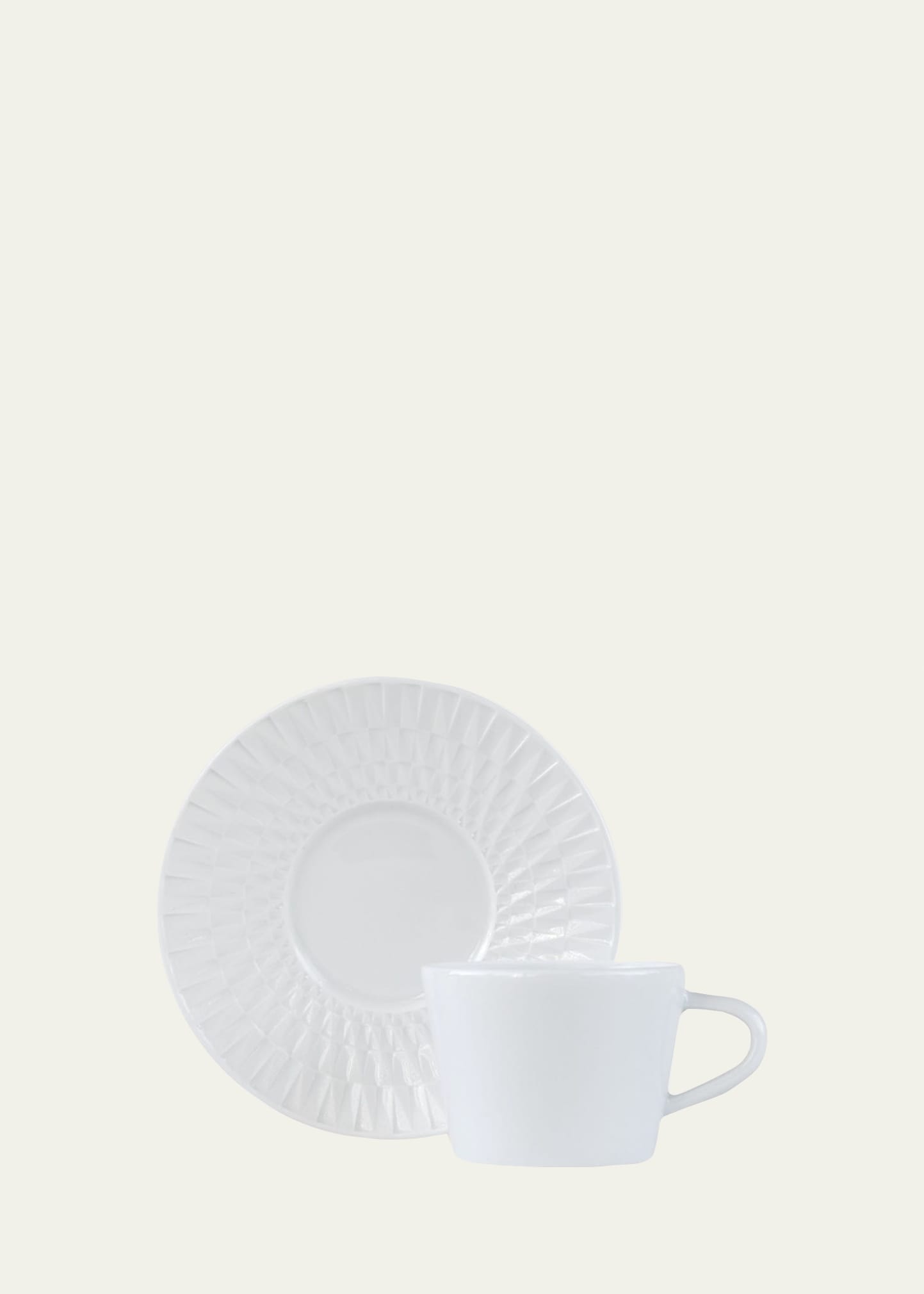 Bernardaud Twist White Single Espresso Cup and Saucer