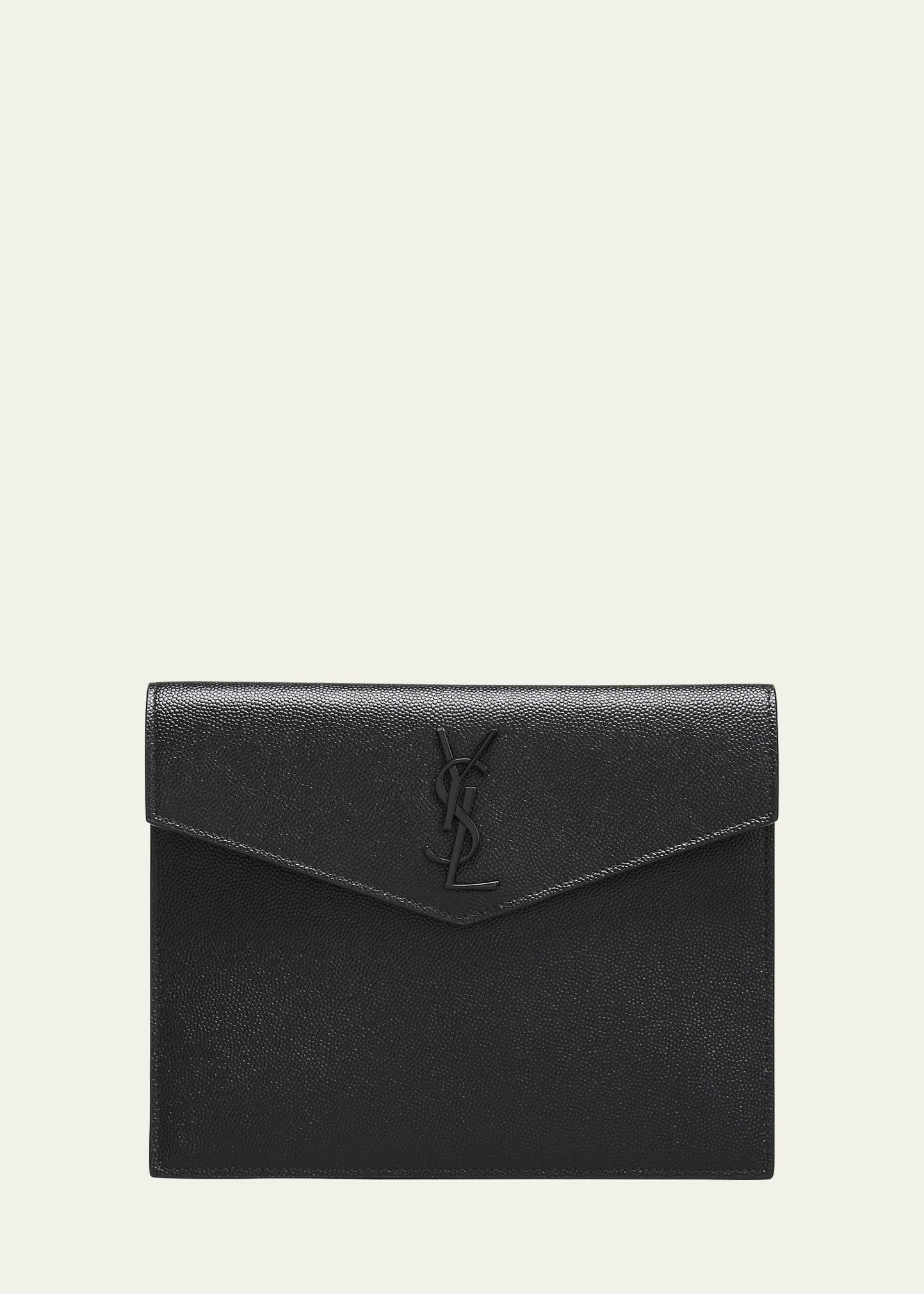 Saint Laurent Uptown Baby YSL Grain Leather Pouch Wallet