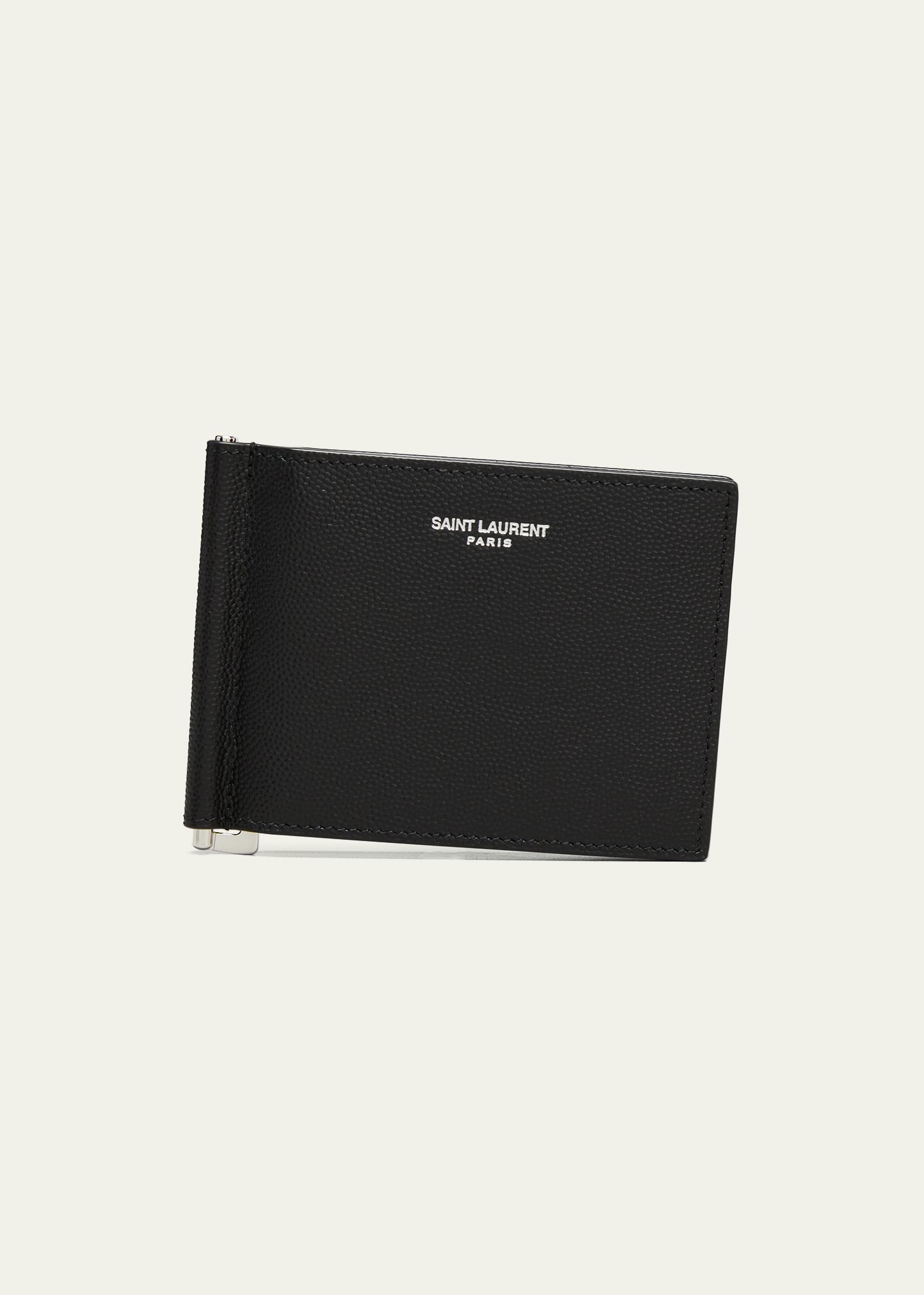 Saint Laurent YSL Bill Clip Wallet - Black for Men