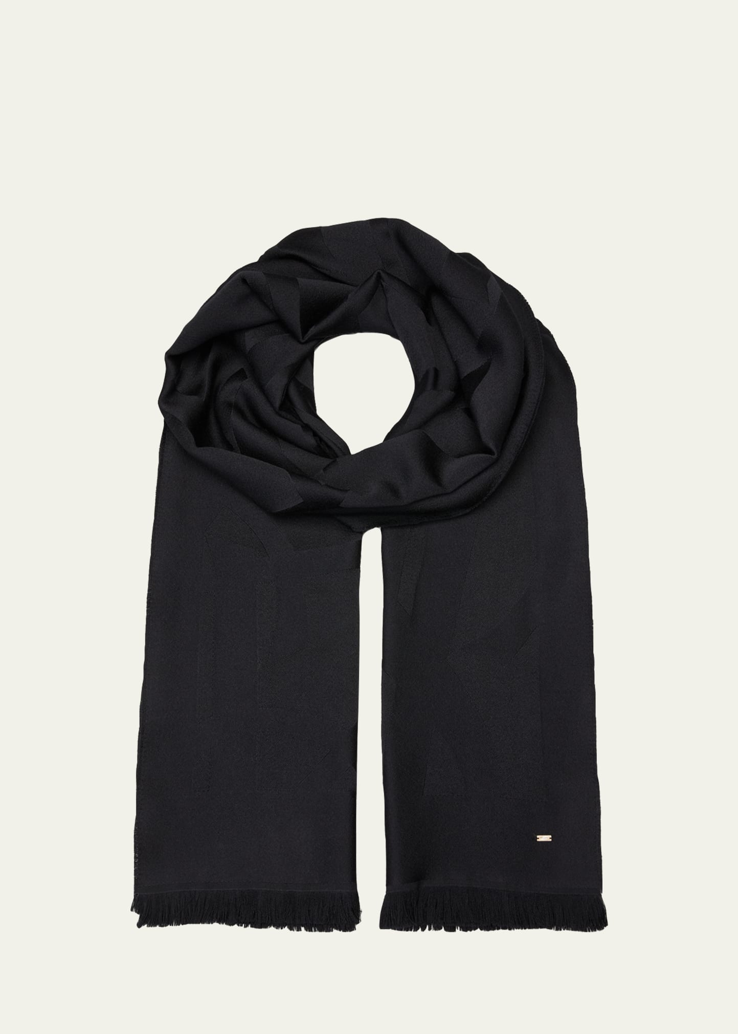 マフラー・ストール SAINT LAURENT Black Wool Scarf SAINT LAURENT サンローラン マフラー 748959 3Y201 レディース