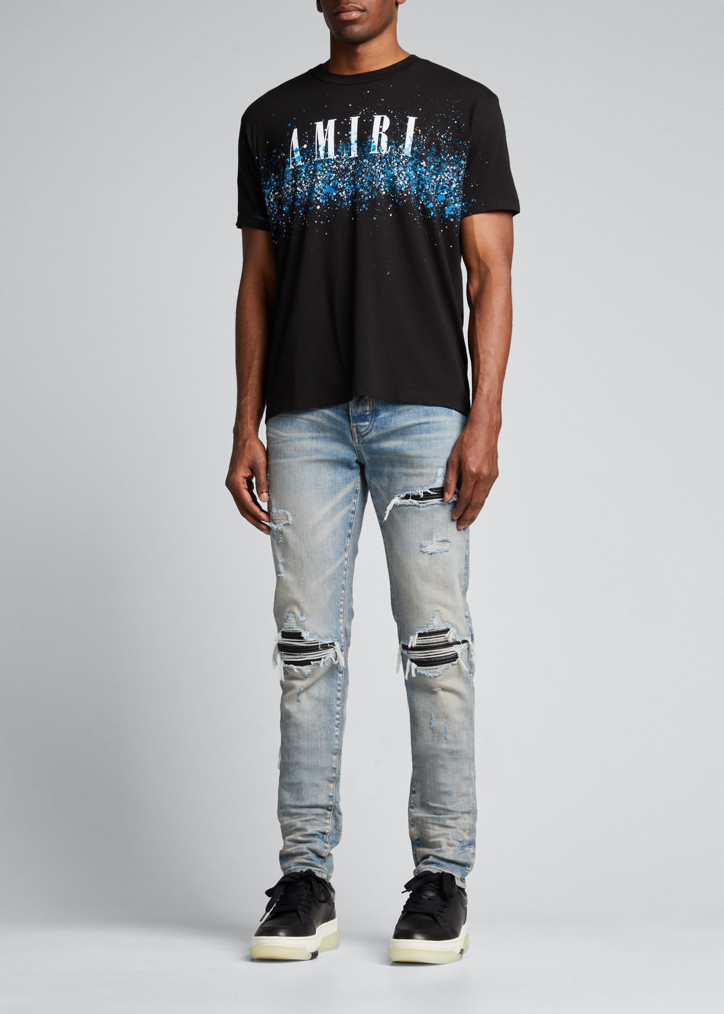 Amiri Men's Crystal Core Logo Painter Tee - Bergdorf Goodman