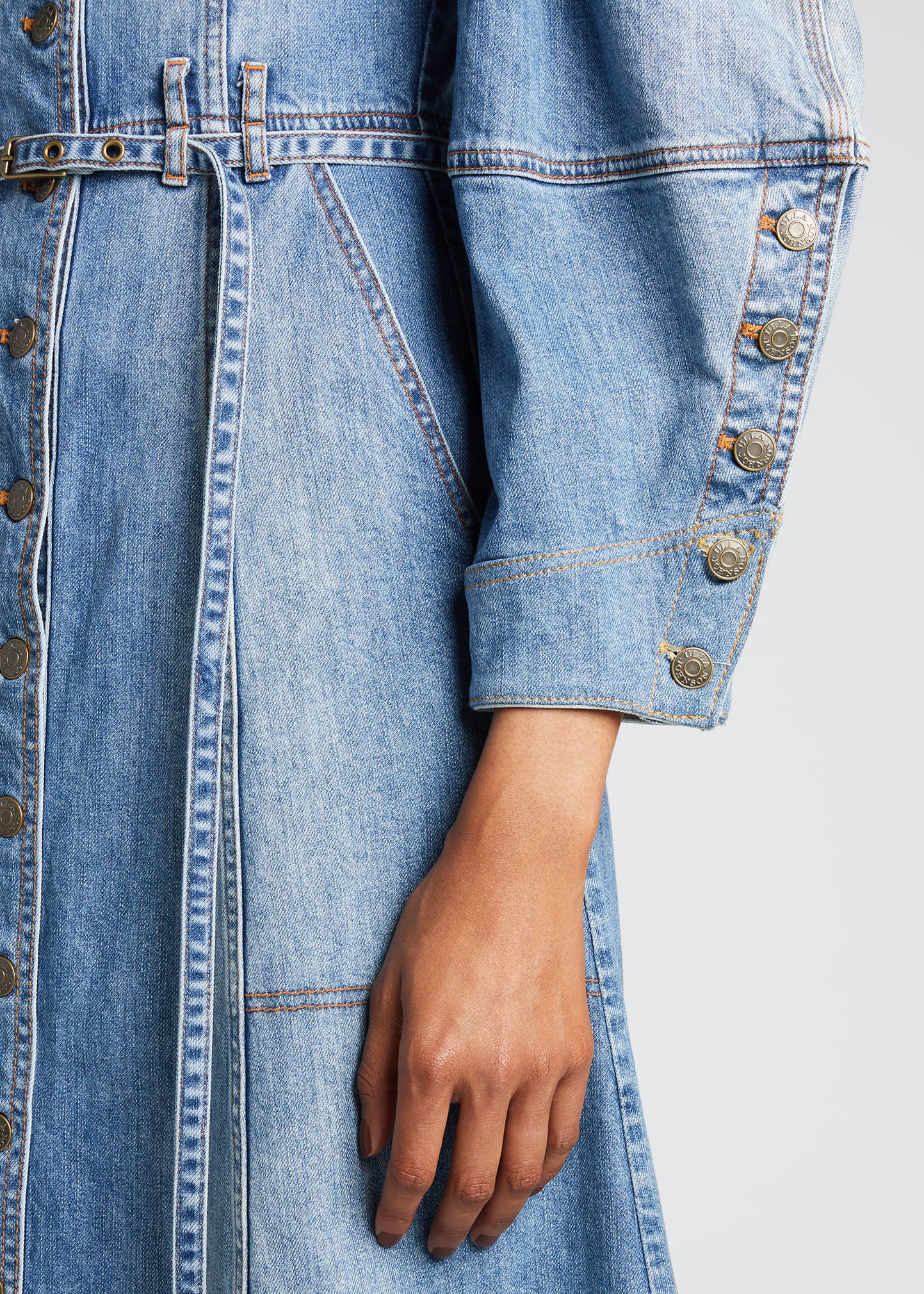 Ulla Johnson Starr Denim Midi Dress - Bergdorf Goodman