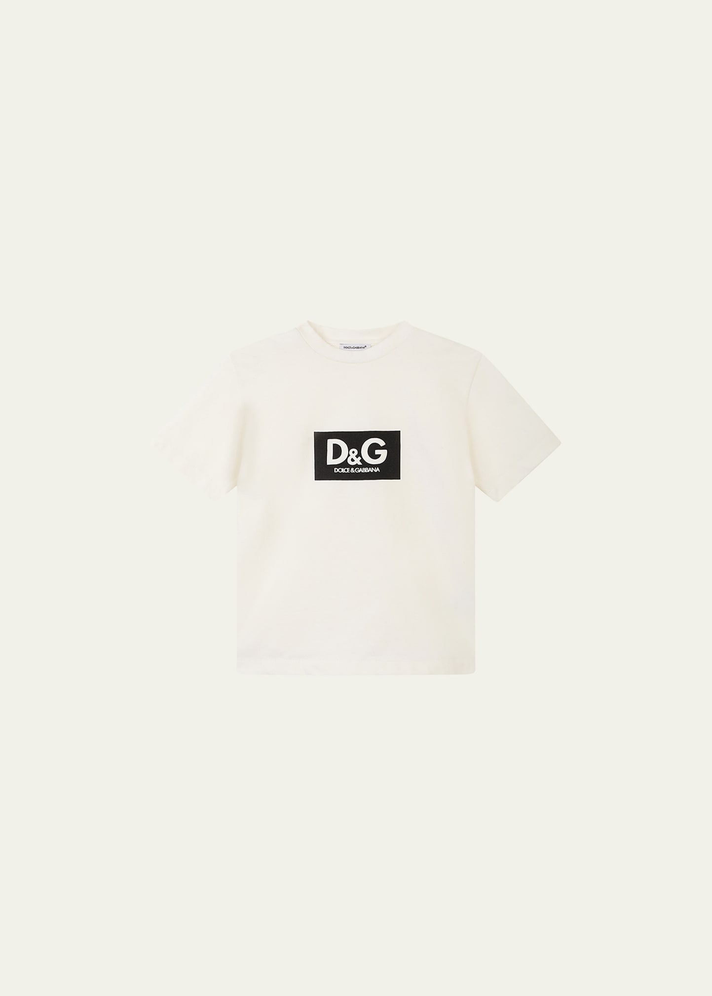 Dolce&Gabbana Boy's Contrast Logo Cotton T-Shirt, Size 8-12