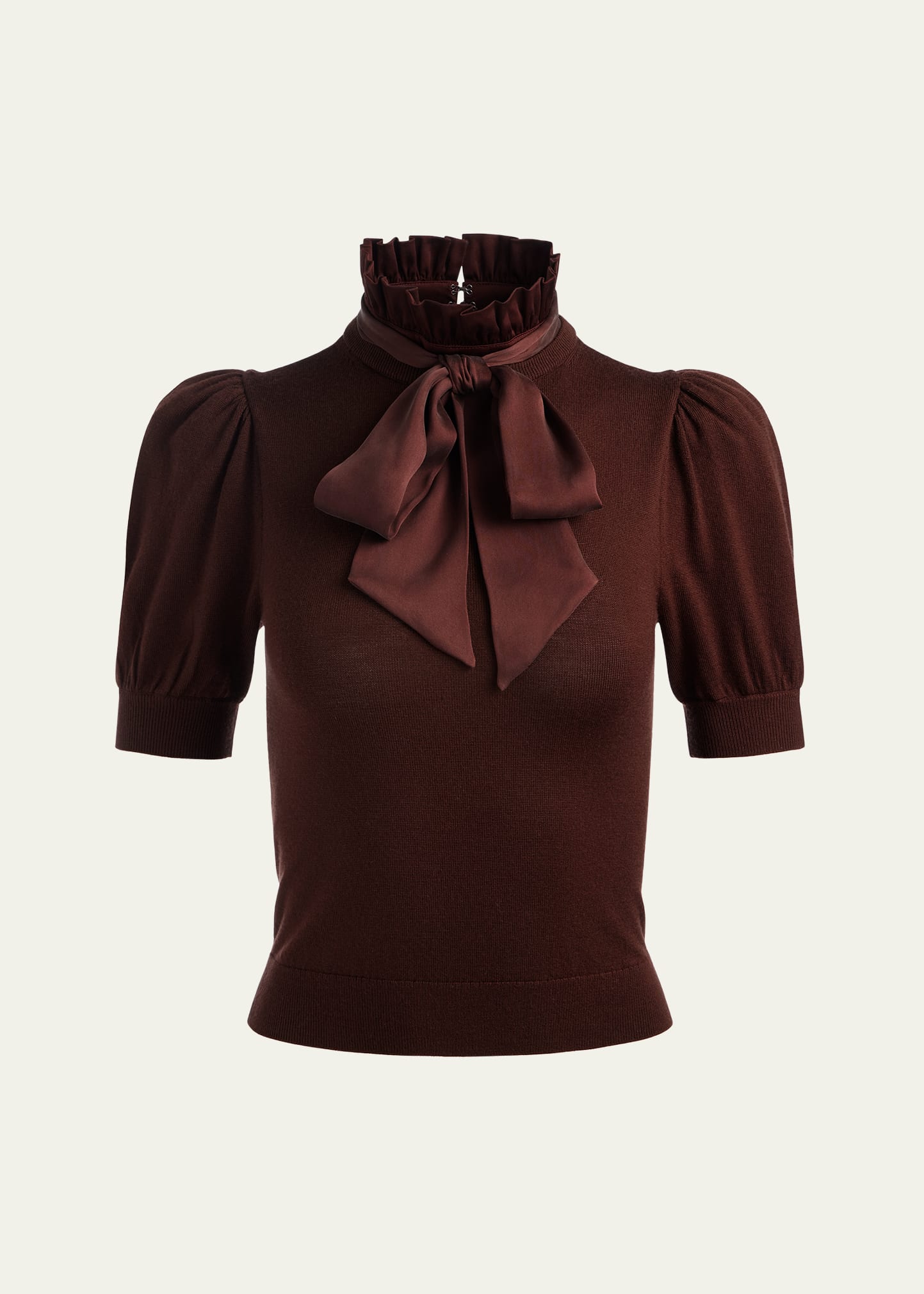 Chesty - 【完売商品】新品未使用　bow.a  PUFF SHOULDER SWEAT ALICE + OLIVIA Chase Puff-Sleeve Ruffle-Neck Sweater - Bergdorf