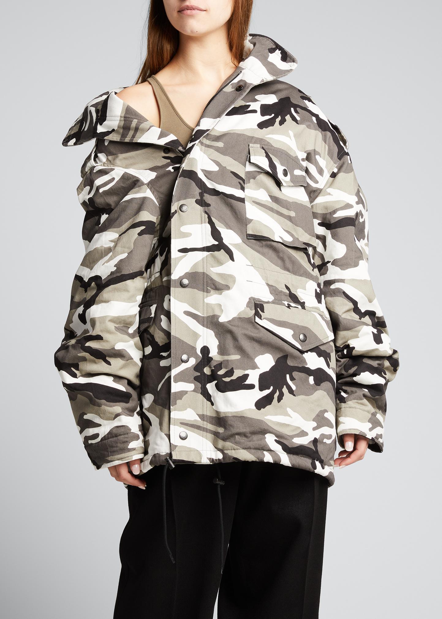 Balenciaga Camo Off-Centered Parka - Bergdorf Goodman