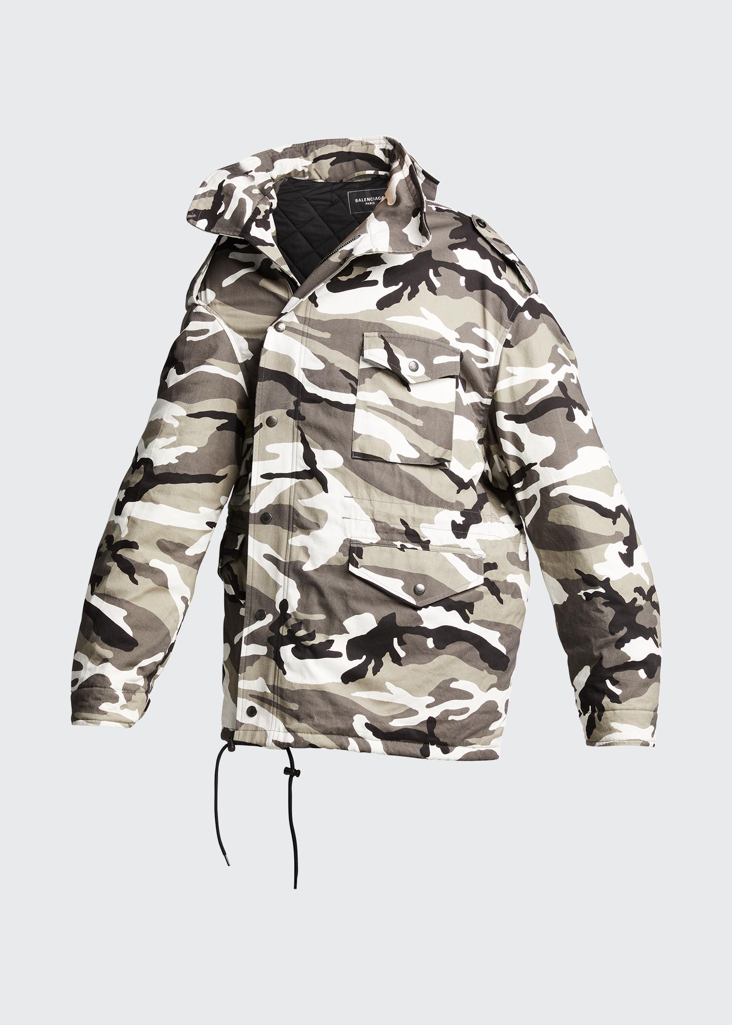 Balenciaga Camo Off-Centered Parka - Bergdorf Goodman