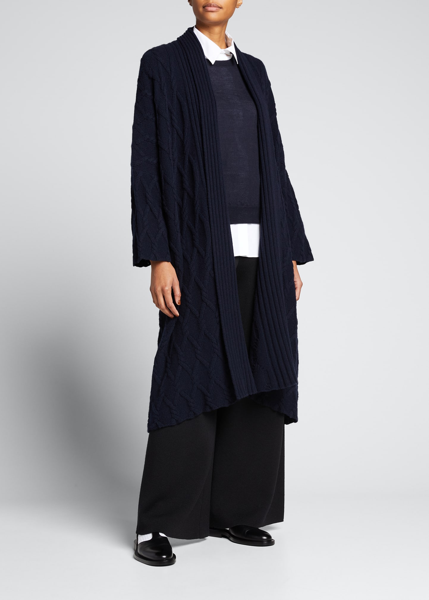 Eskandar Cashmere Shawl-Collar Cardigan