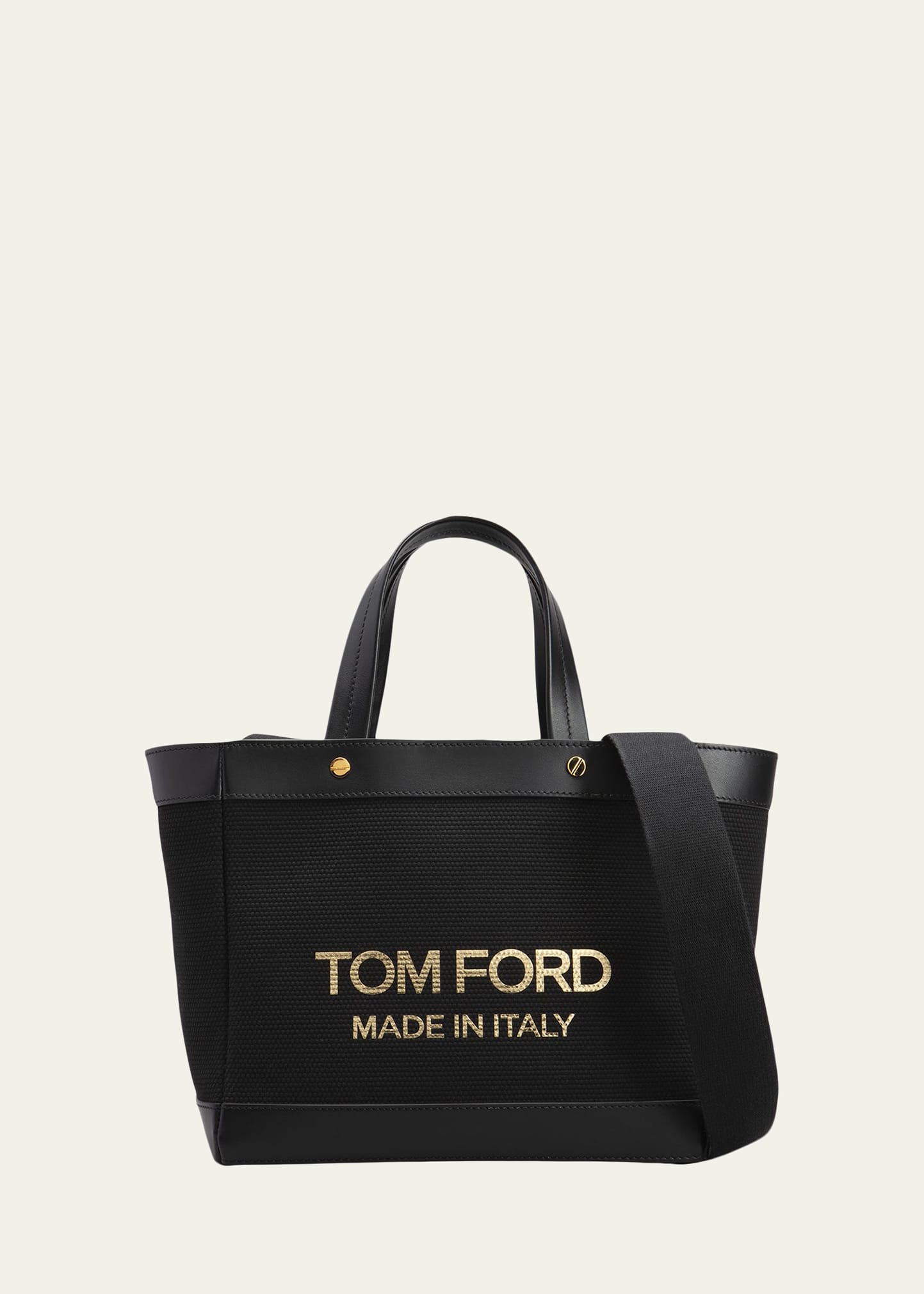 Tom ford printed canvas and leather t hotsell tote bag