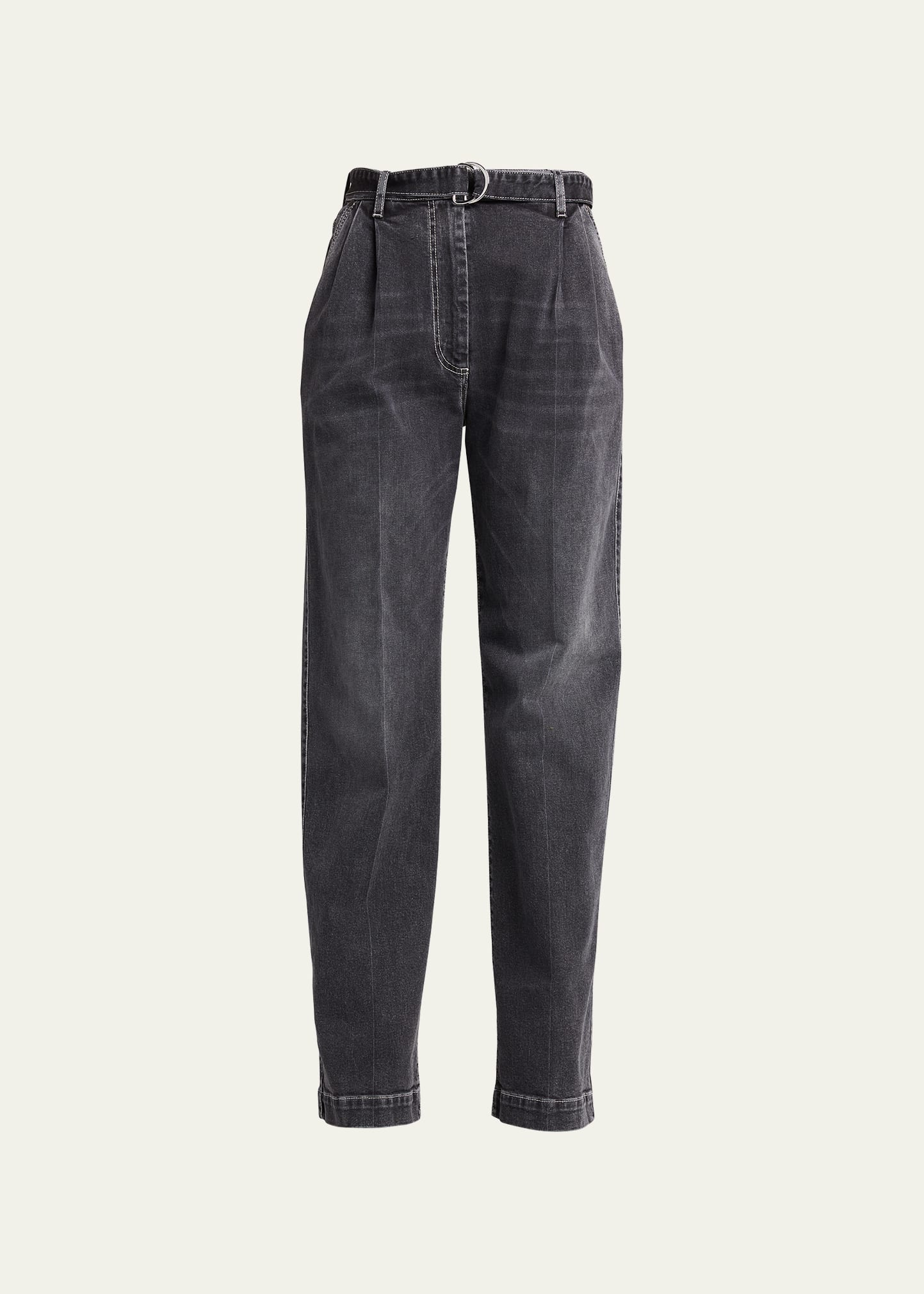 Peter Do Peter Pleated Straight-Leg Belted Jeans - Bergdorf Goodman