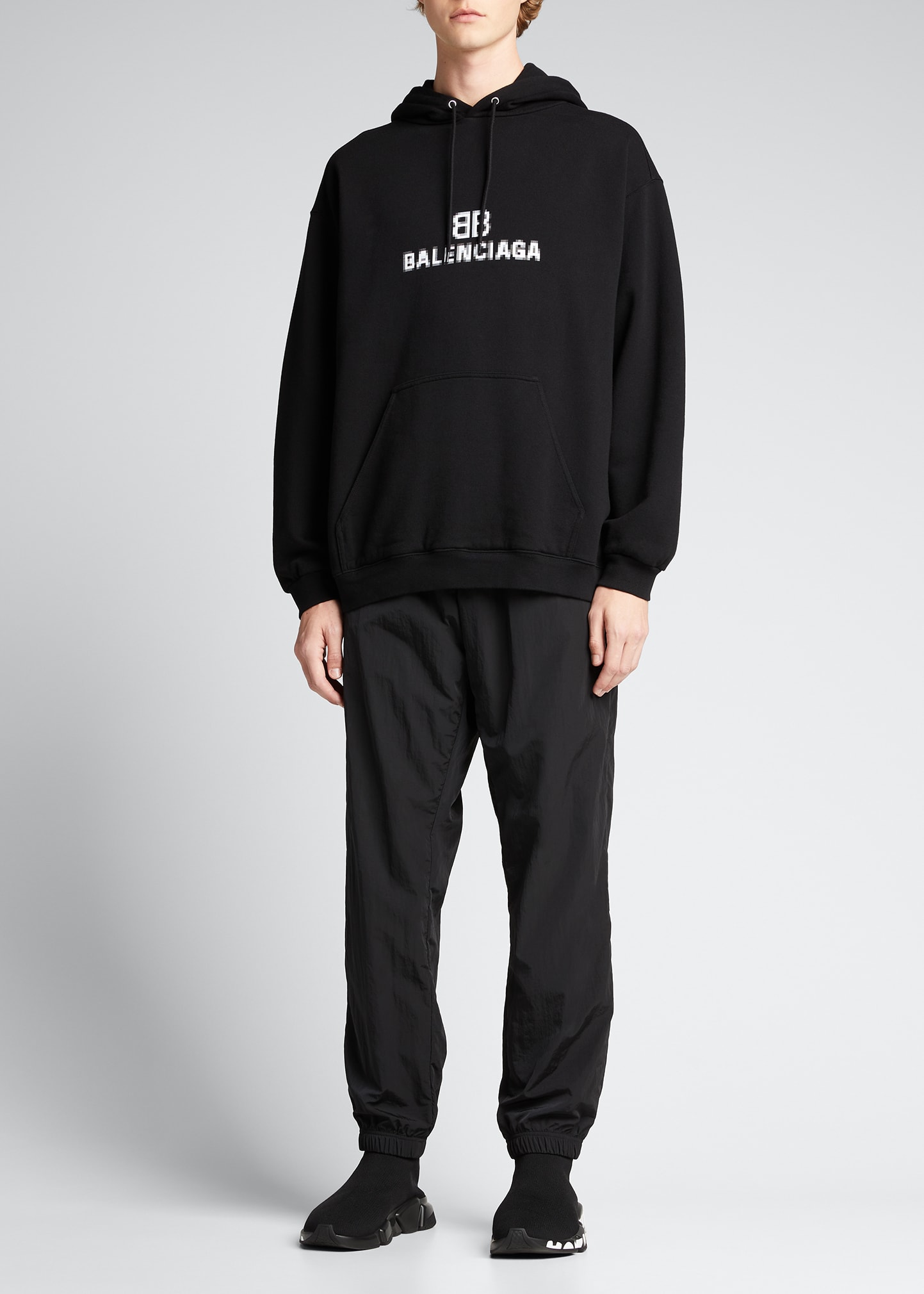 バレンシアガ BALENCIAGA 17aw HOMME SWEAT BALENCIAGA(バレンシアガ) OVERSIZE BLEACH SWEAT 2017AW (black