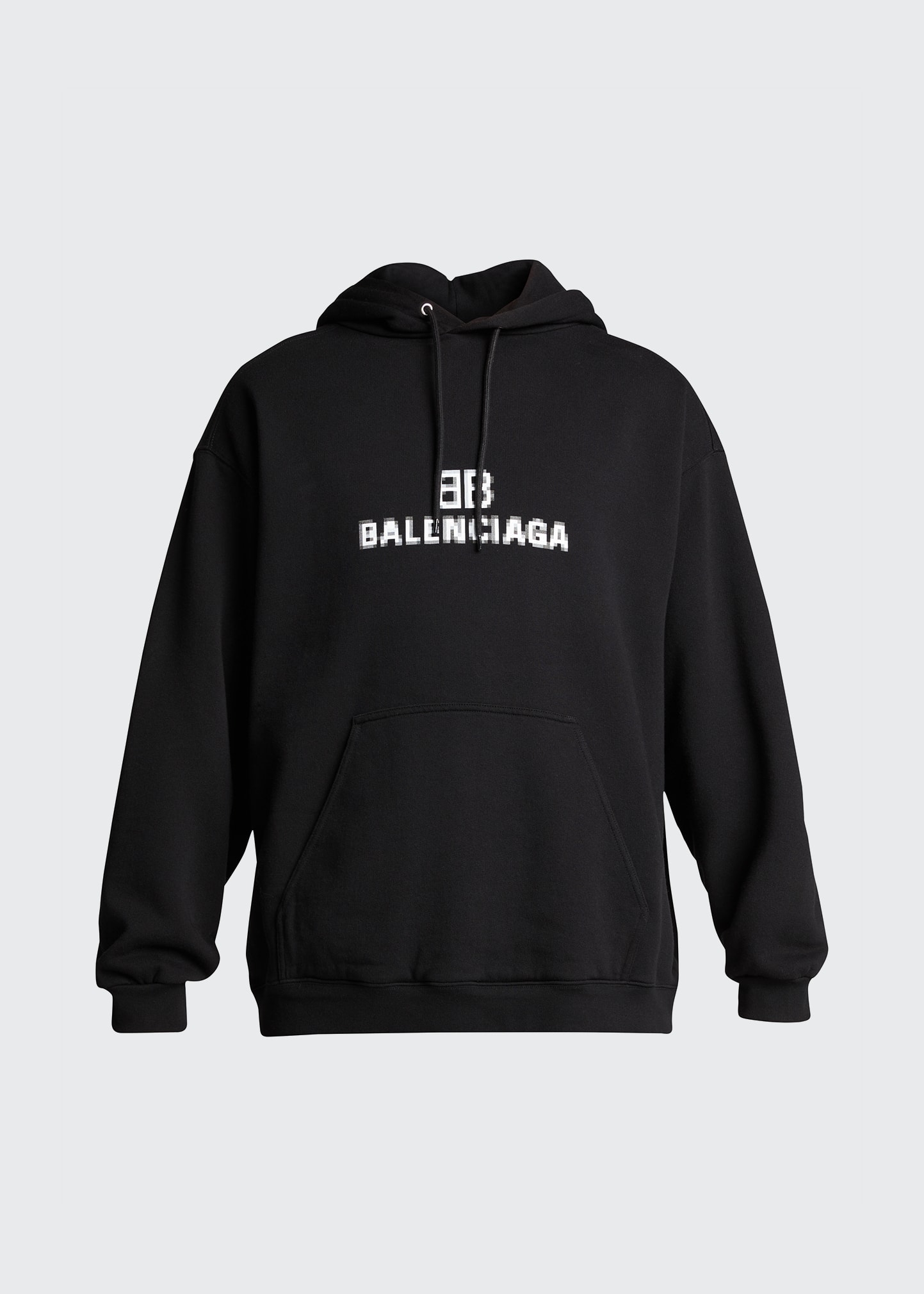 Balenciaga Men's Pixel-Logo Pullover Hoodie - Bergdorf Goodman