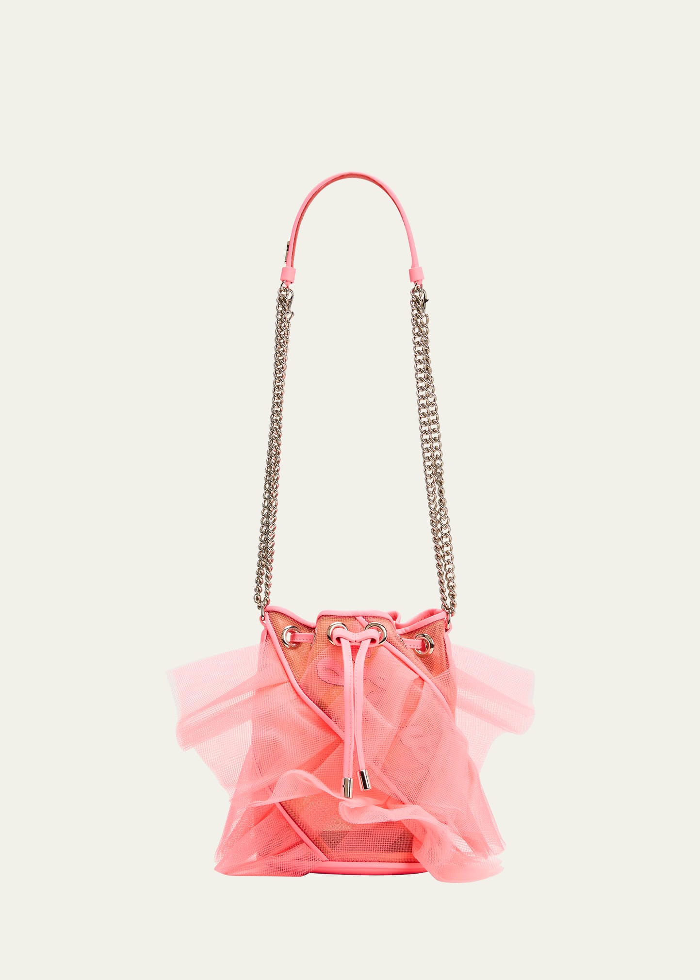 Christian Louboutin Marie Jane Ruffle Tulle Bucket Bag