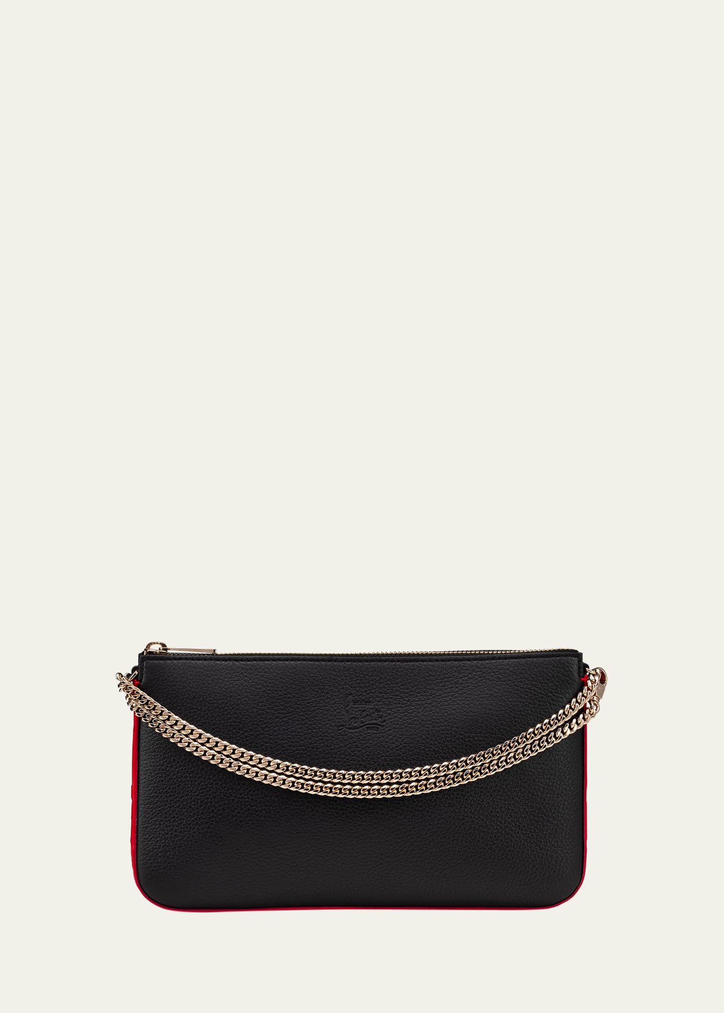 Christian Louboutin LOUBILA Leather Hybrid Pouch Chain Clutch