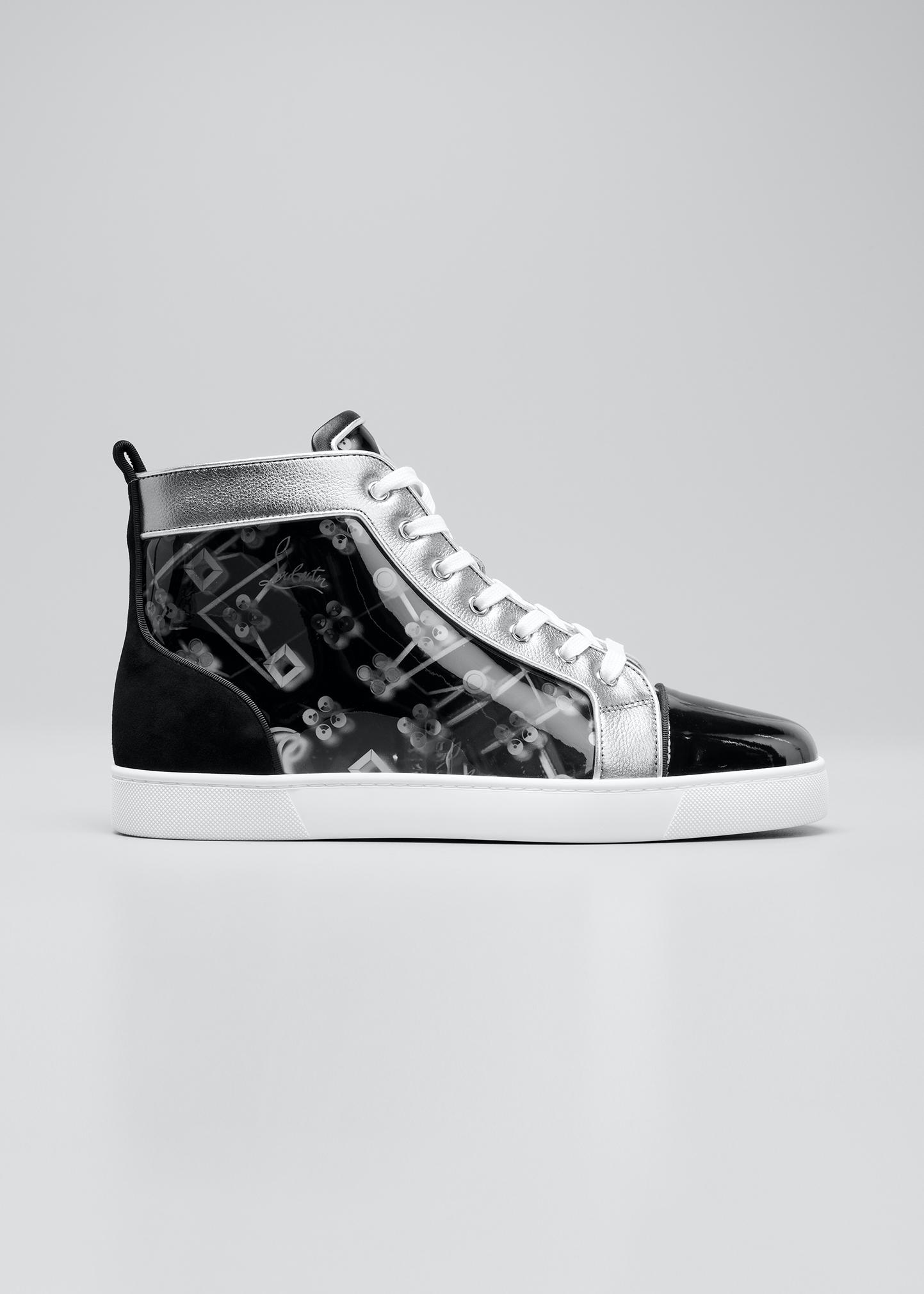 Christian Louboutin louis orlato flat white black techno high top sneaker 42.5 $_57.JPG?set_id=880000500F main image 3