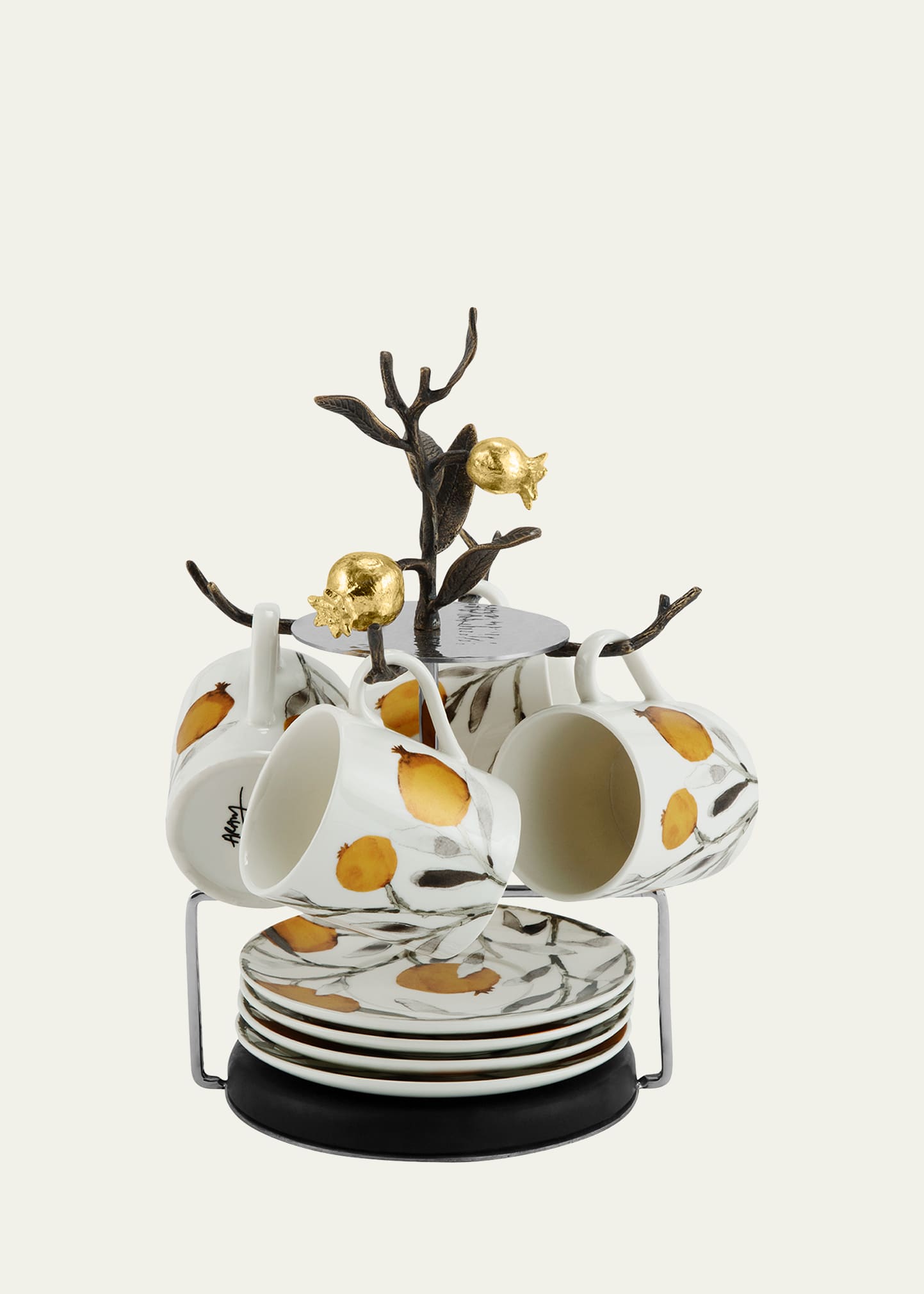 Michael Aram Pomegranate Demitasse Set with Stand - Bergdorf Goodman