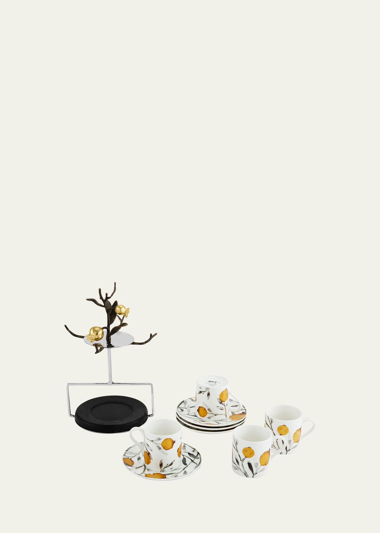 Michael Aram Pomegranate Demitasse Set with Stand - Bergdorf Goodman