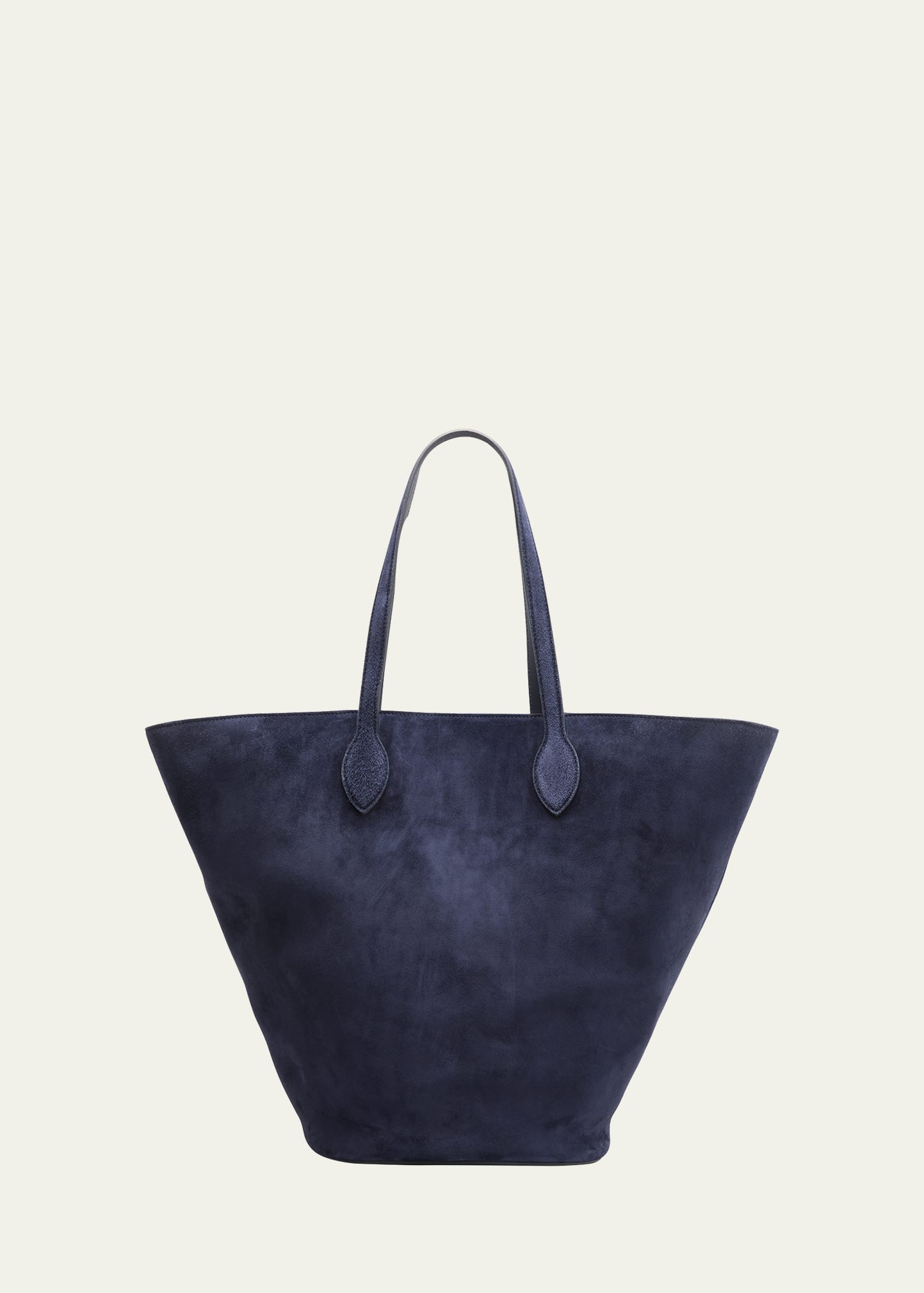 The Large Osa Tote In Navy Suede by Khaite at ORCHARD MILE