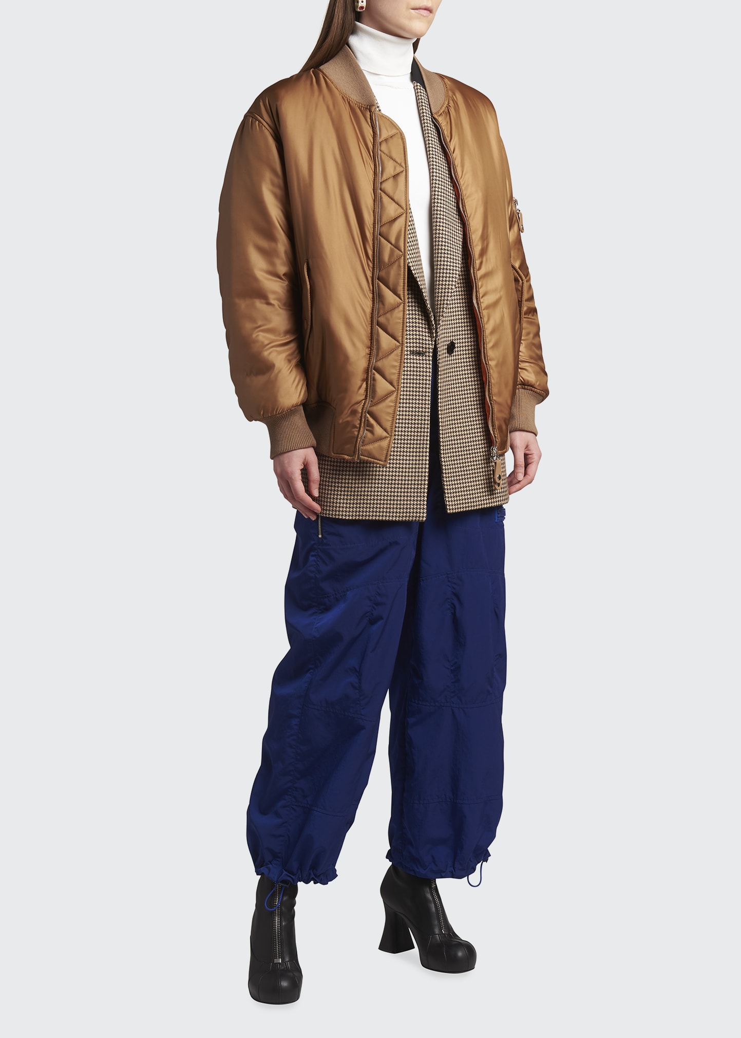 ジャケット Stella McCartney White wool bomber jacket with fringes Stella McCartney Wool Bomber Jacket With Fringes in Natural