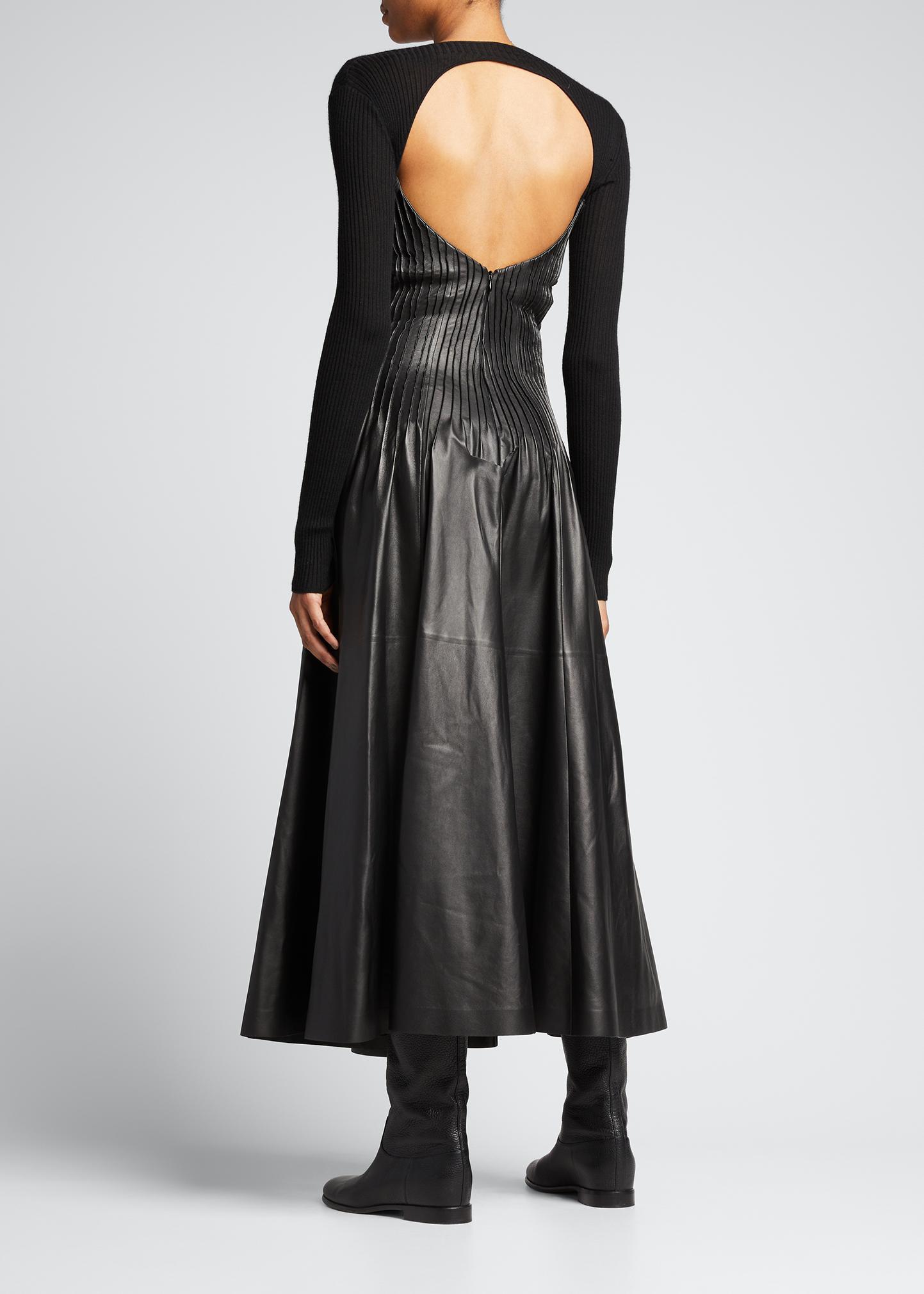 gabriela hearst leather dress Hilde Lace & Pintuck nopromo