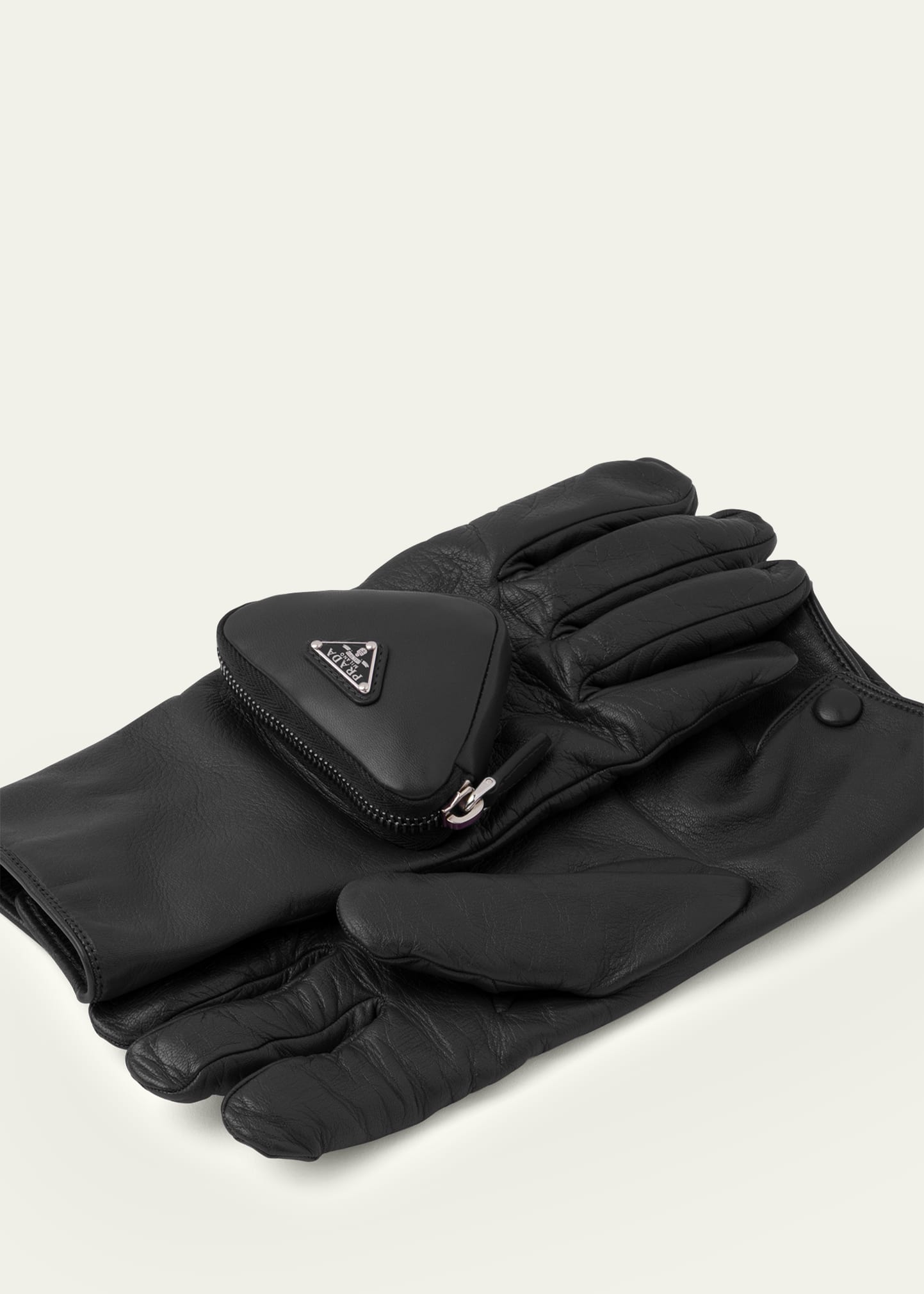 Prada Runaway Napa Gloves w/ Zip Pouch - Bergdorf Goodman