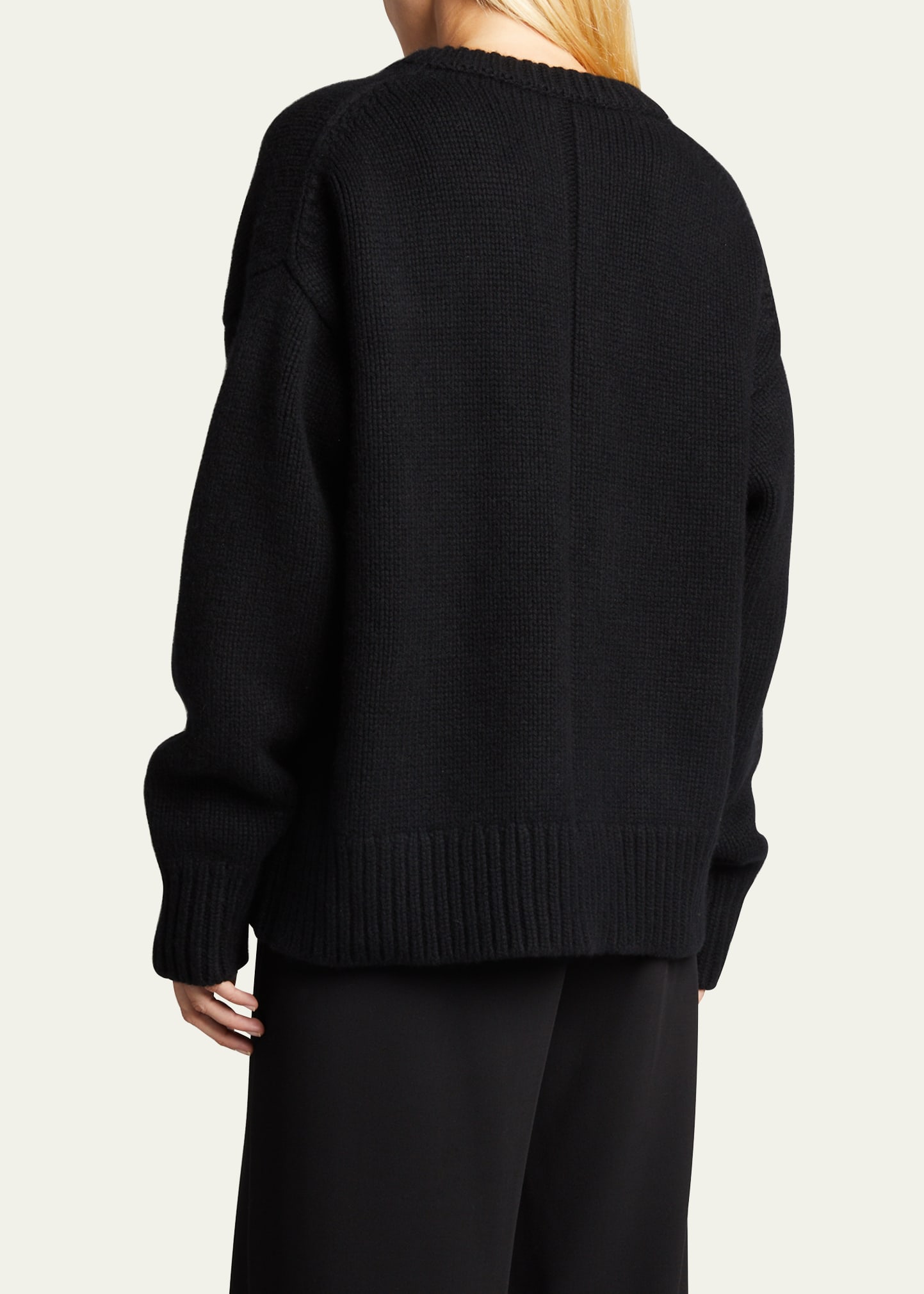 The Row Davion oversized V-neck sweater utis.edu.mn