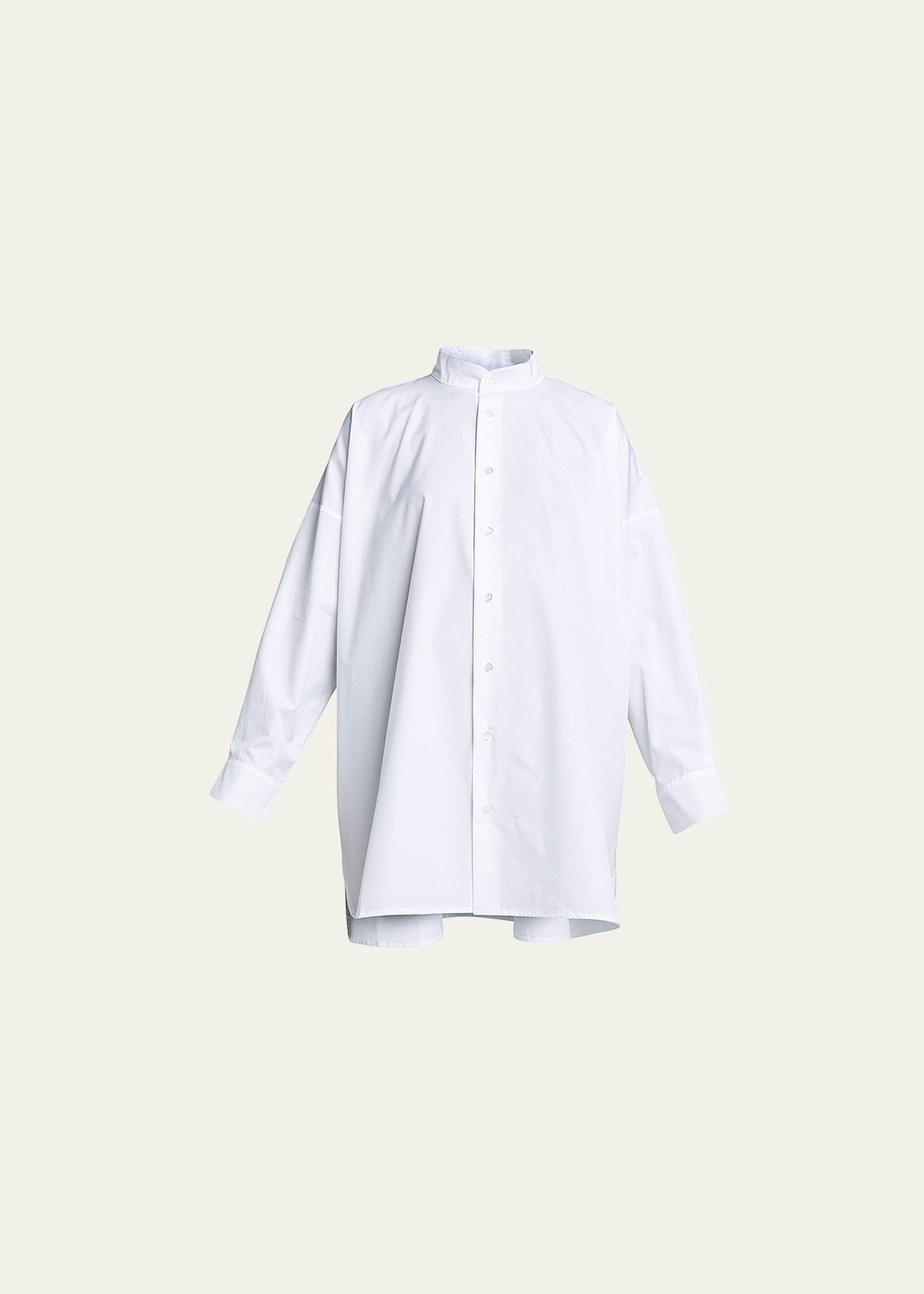 Eskandar Wide A-Line Collarless Classic Shirt (Long Plus Length)