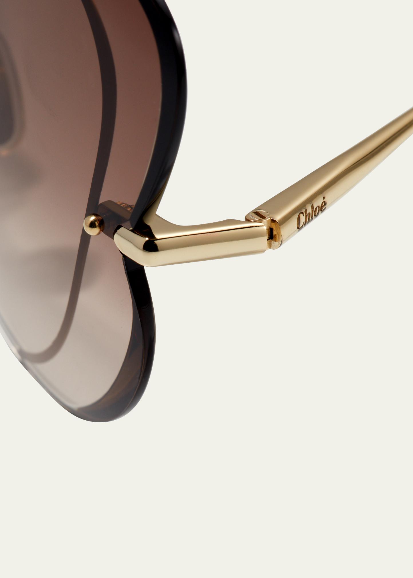 Chloe Semi-Rimless Metal Butterfly Sunglasses - Bergdorf Goodman display picture 2