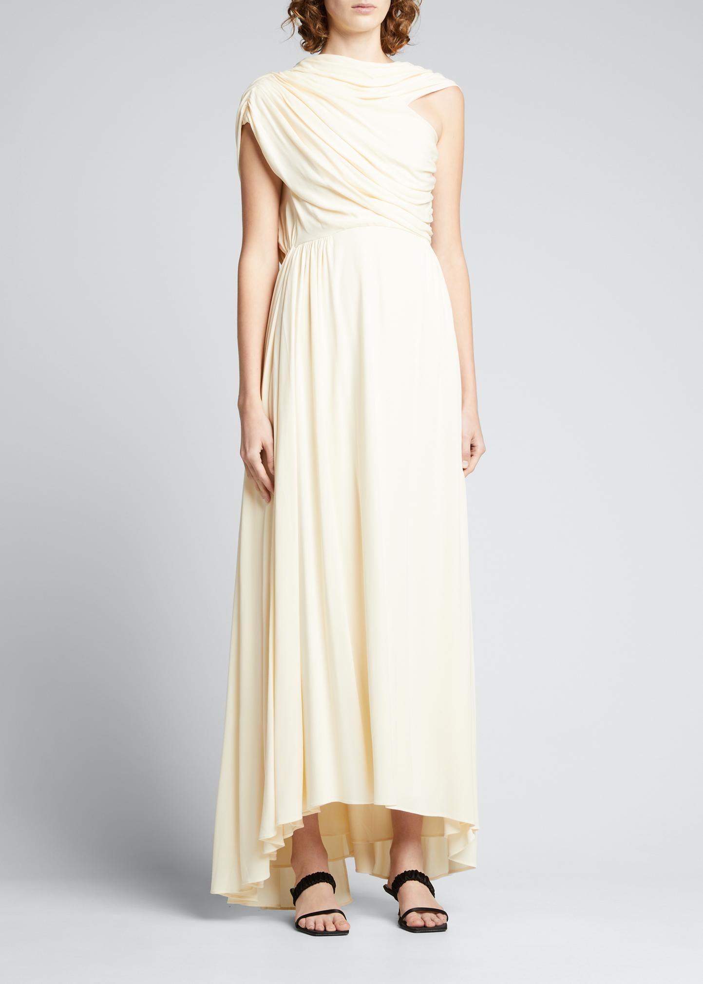 khaite sloan draped jersey dress Maxi Brush Train