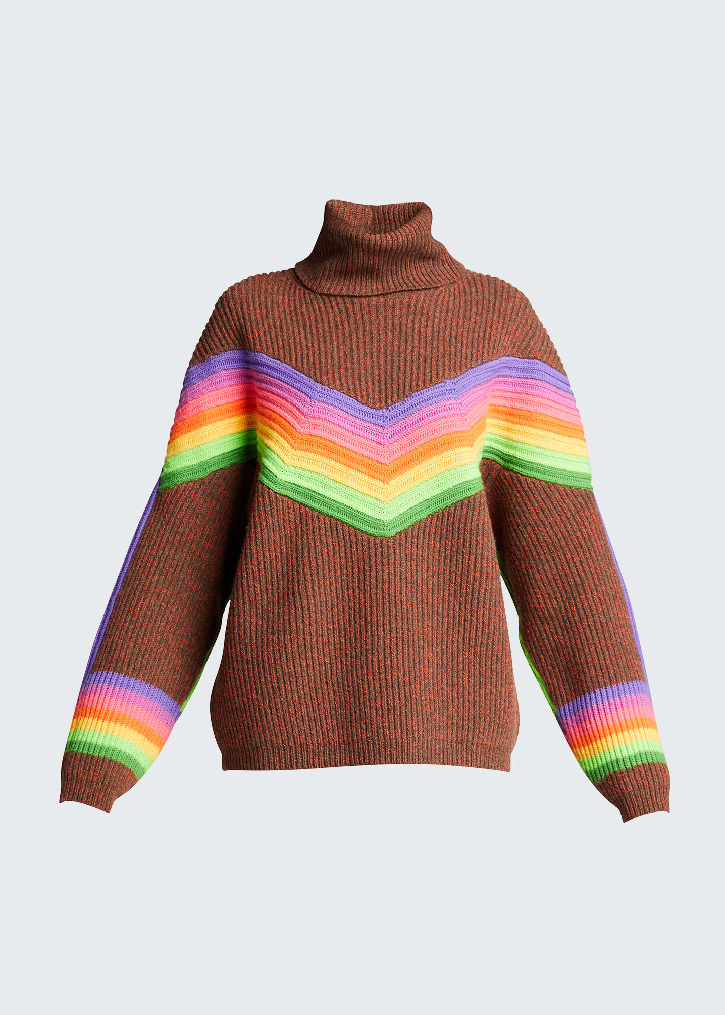 CHRISTOPHER JOHN ROGERS Oversized Rainbow Chevron Turtleneck