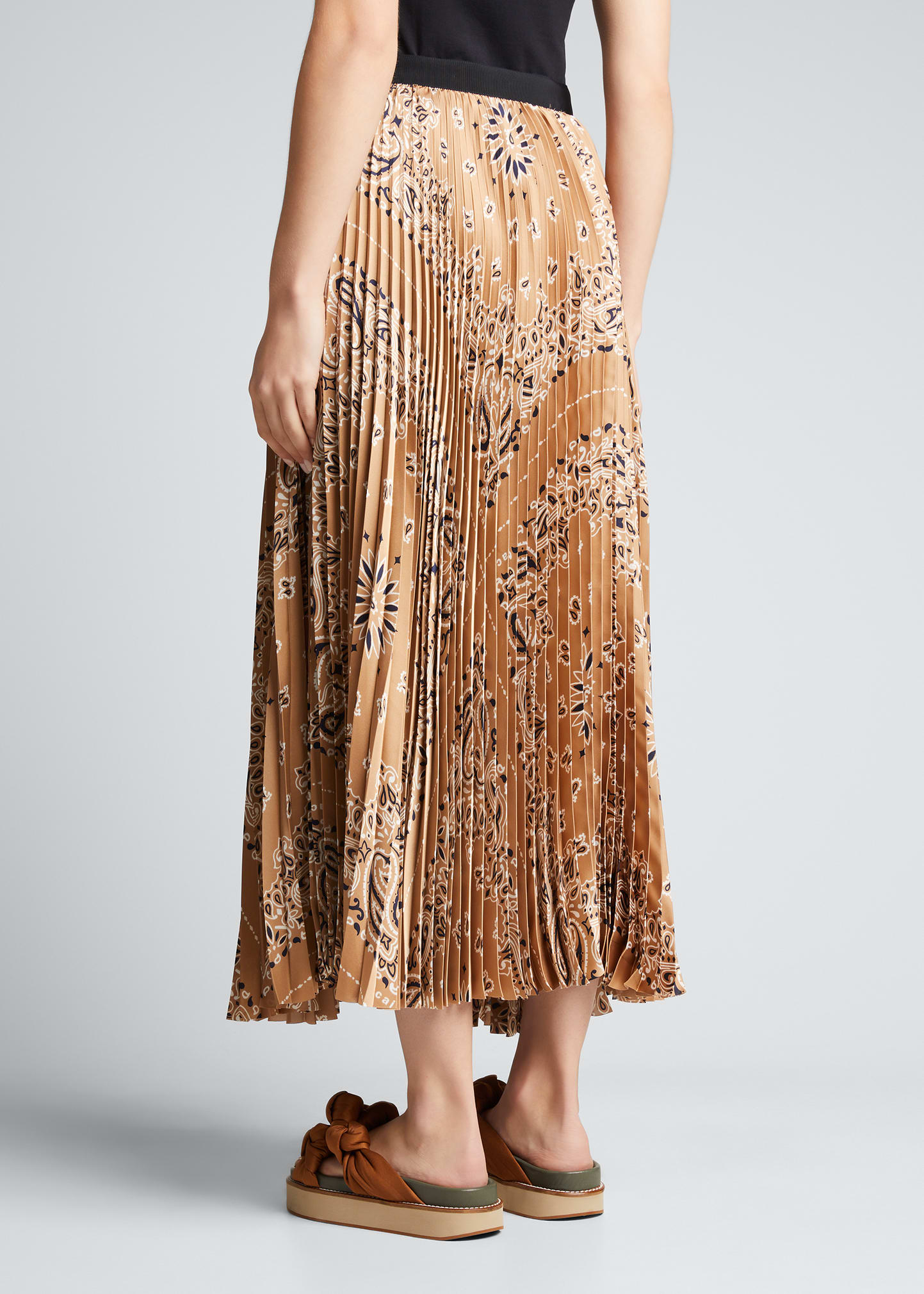 SACAI Bandana-Print Pleated Maxi Skirt - Bergdorf Goodman