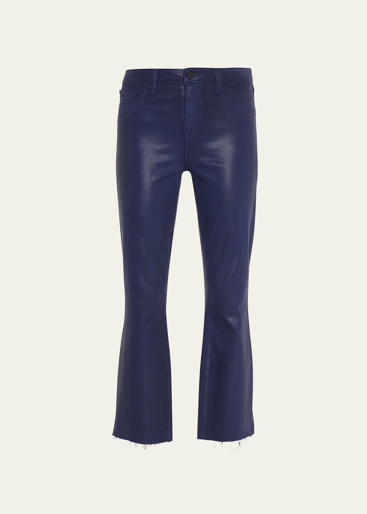 L'Agence Kendra High-Rise Coated Crop Flare Jeans - Bergdorf Goodman