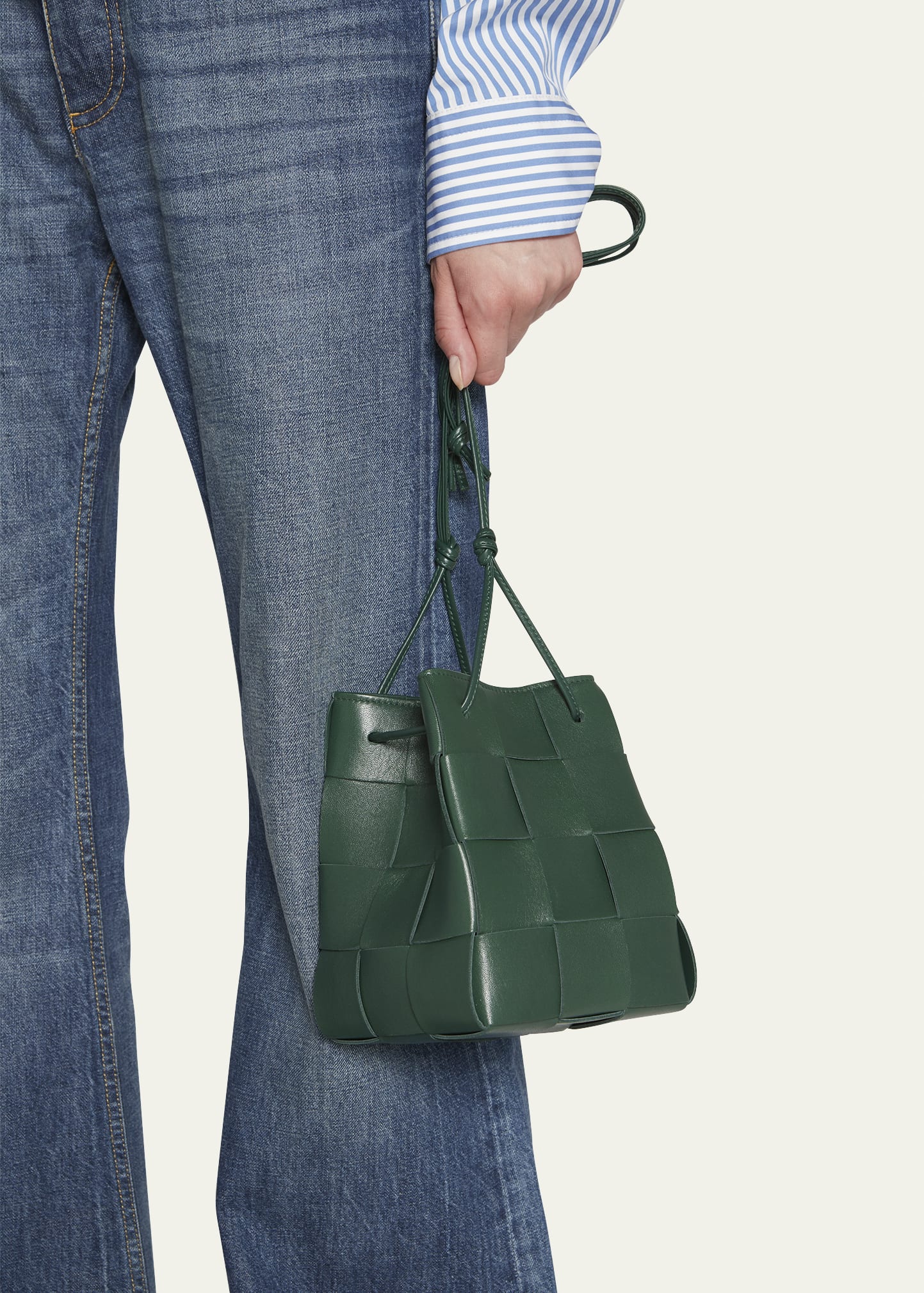Bottega Veneta Cassette Intrecciato Leather Bucket Bag