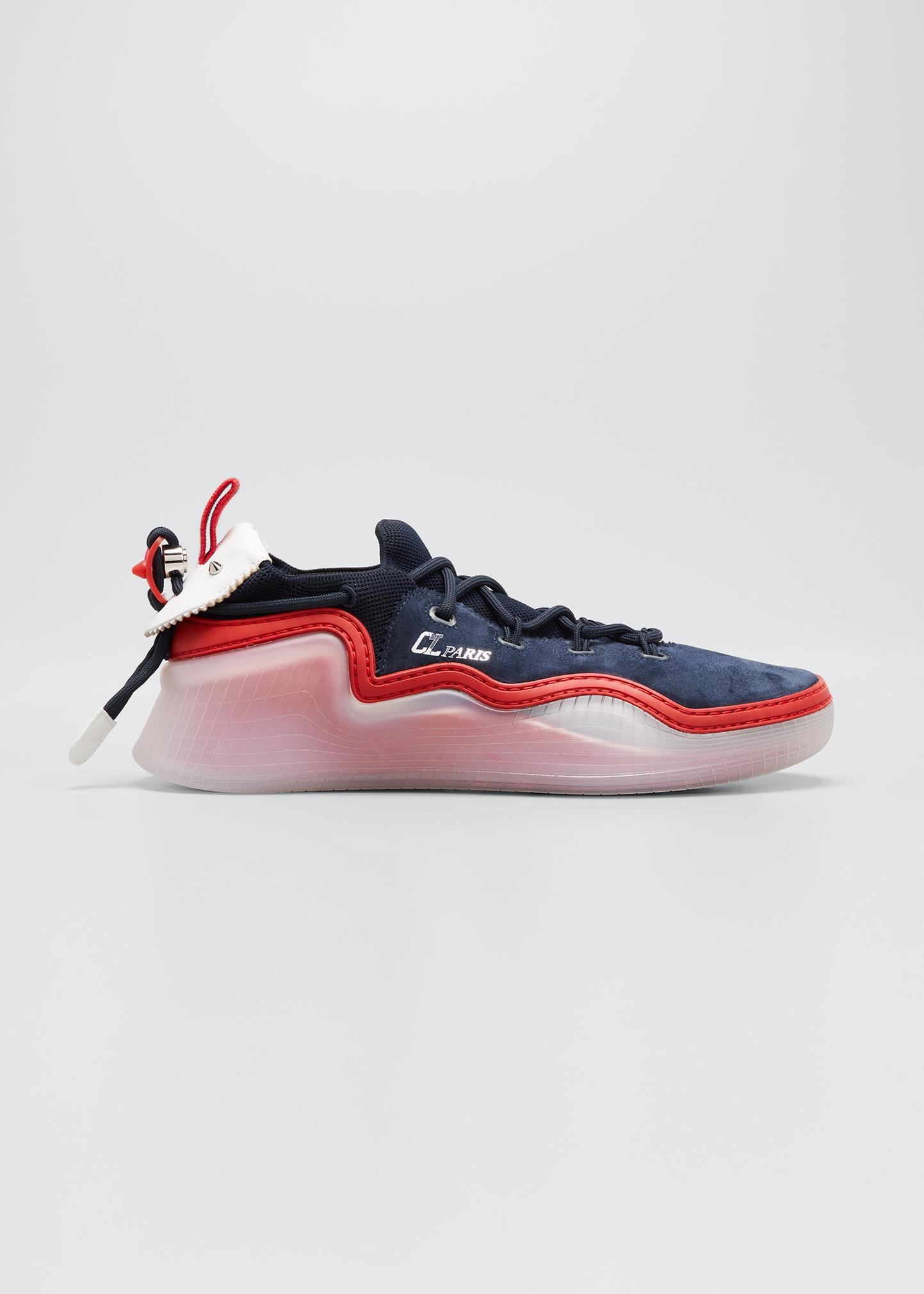 Christian Louboutin Arpoador Sneakers Red Men’s 10.5 Mesh Suede $1295‎ MSRP NEW Meet the  main image 4