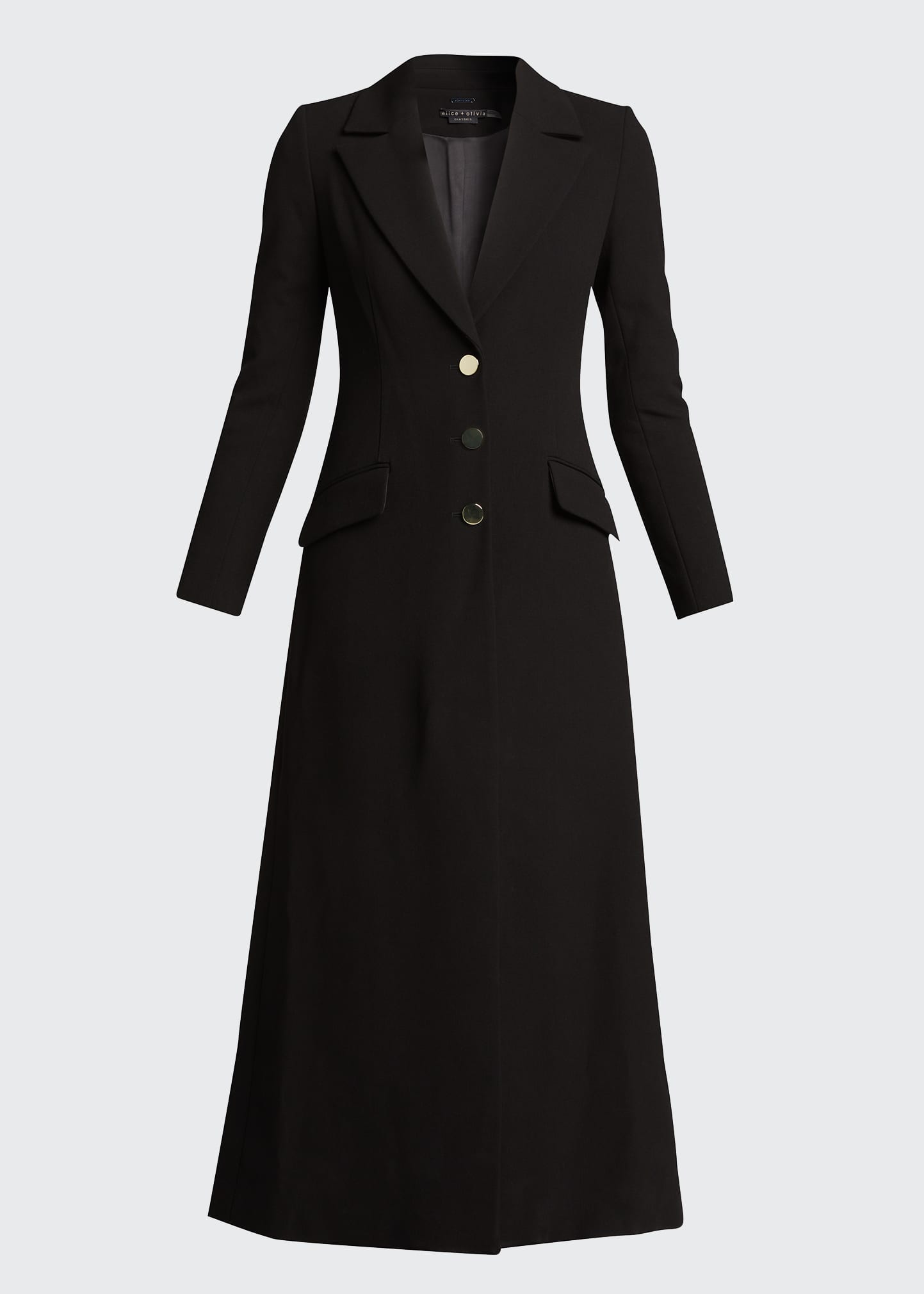 ALICE + OLIVIA Theo Notch-Collar Long Coat - Bergdorf Goodman