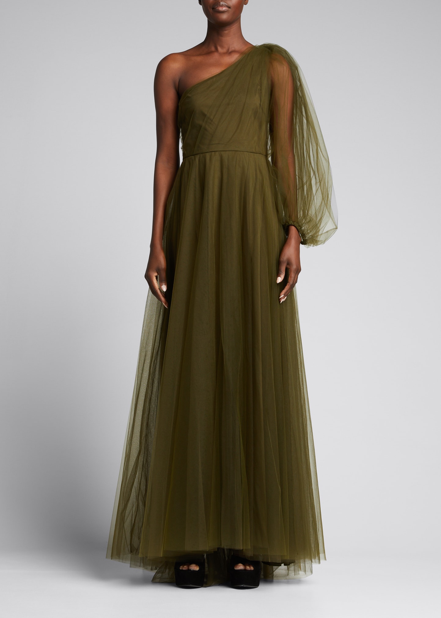 One Shoulder Chiffon Gown