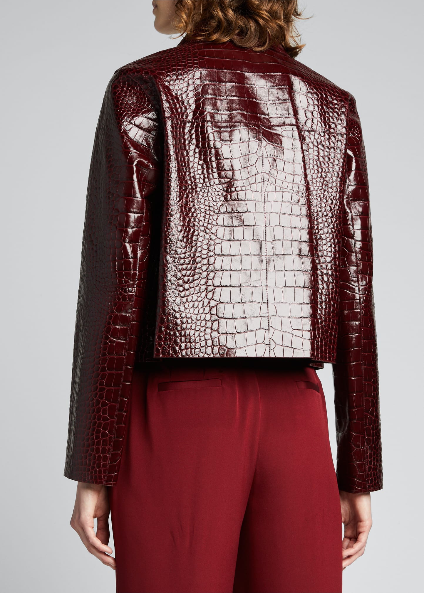 Lafayette 148 New York Bex Croc-Embossed Leather Jacket - Bergdorf