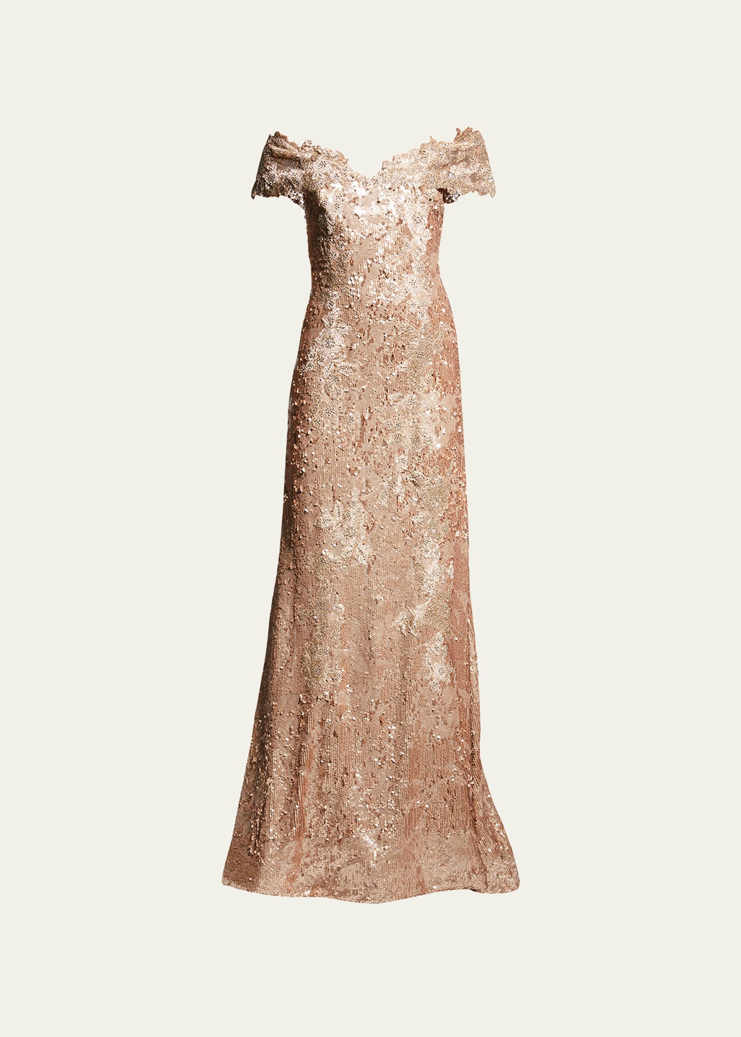 Rene Ruiz Collection Sequined Off-Shoulder Gown - Bergdorf Goodman
