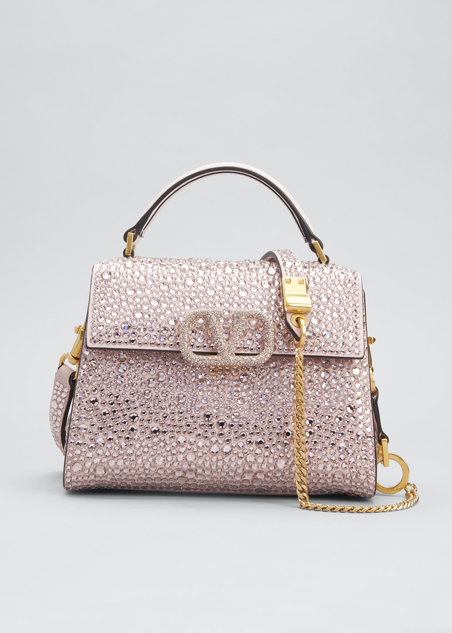 Valentino Embellished Vsling Top-Handle Bag