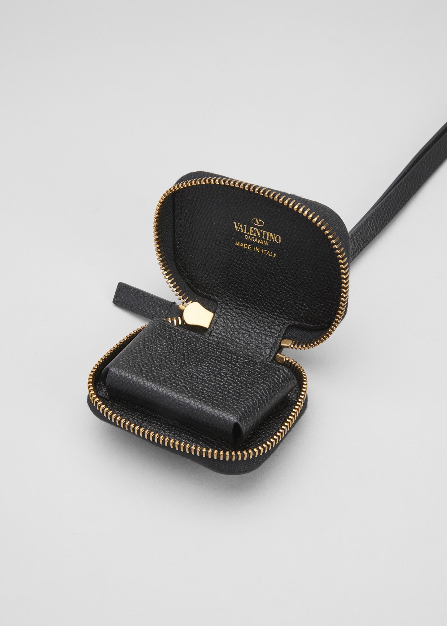 Valentino Garavani VLogo Calfskin Airpods Pro Case Wristlet