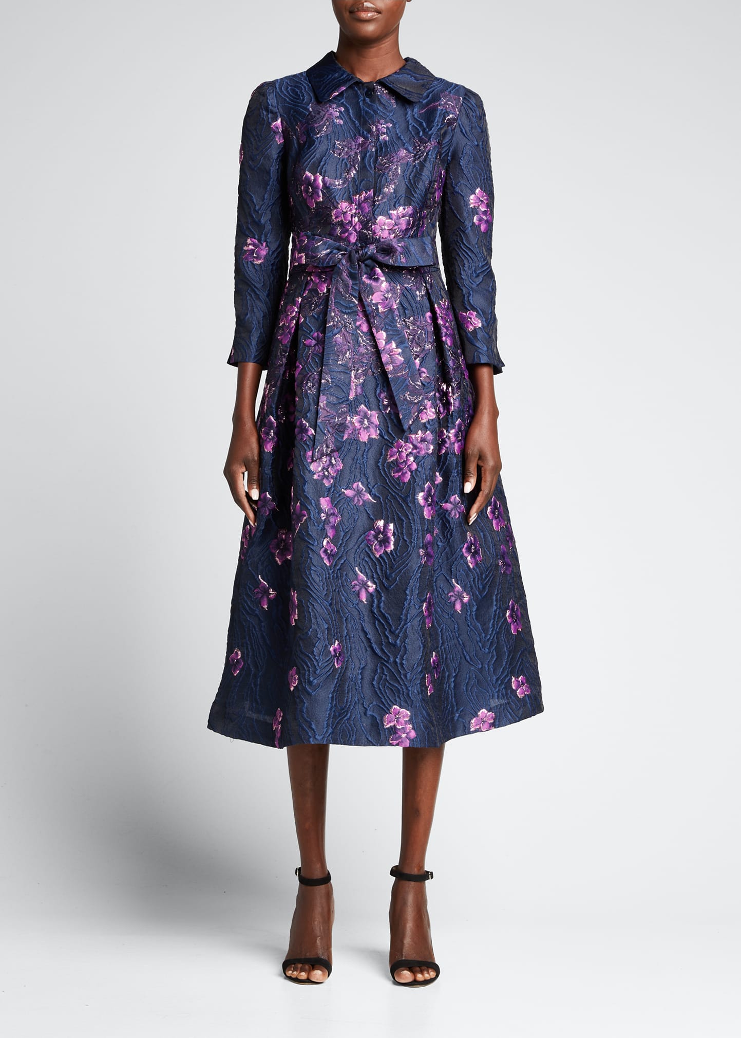 Rickie Freeman for Teri Jon High-Low Floral Embroidered Tulle Dress ...