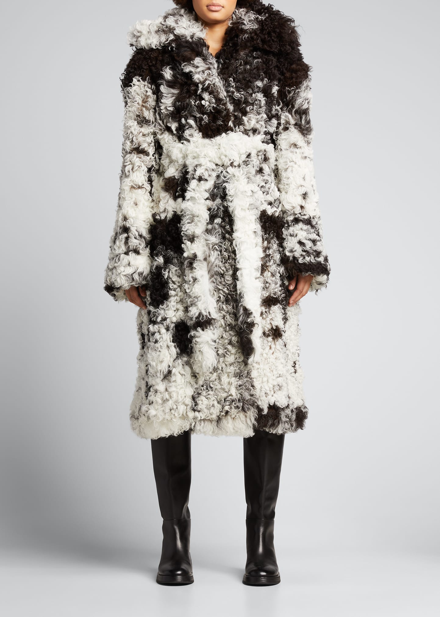 【Curensology】ウールブレンド　ラトーレチェックオールインワン Proenza Schouler Speckled Curly Shearling Coat - Bergdorf Goodman