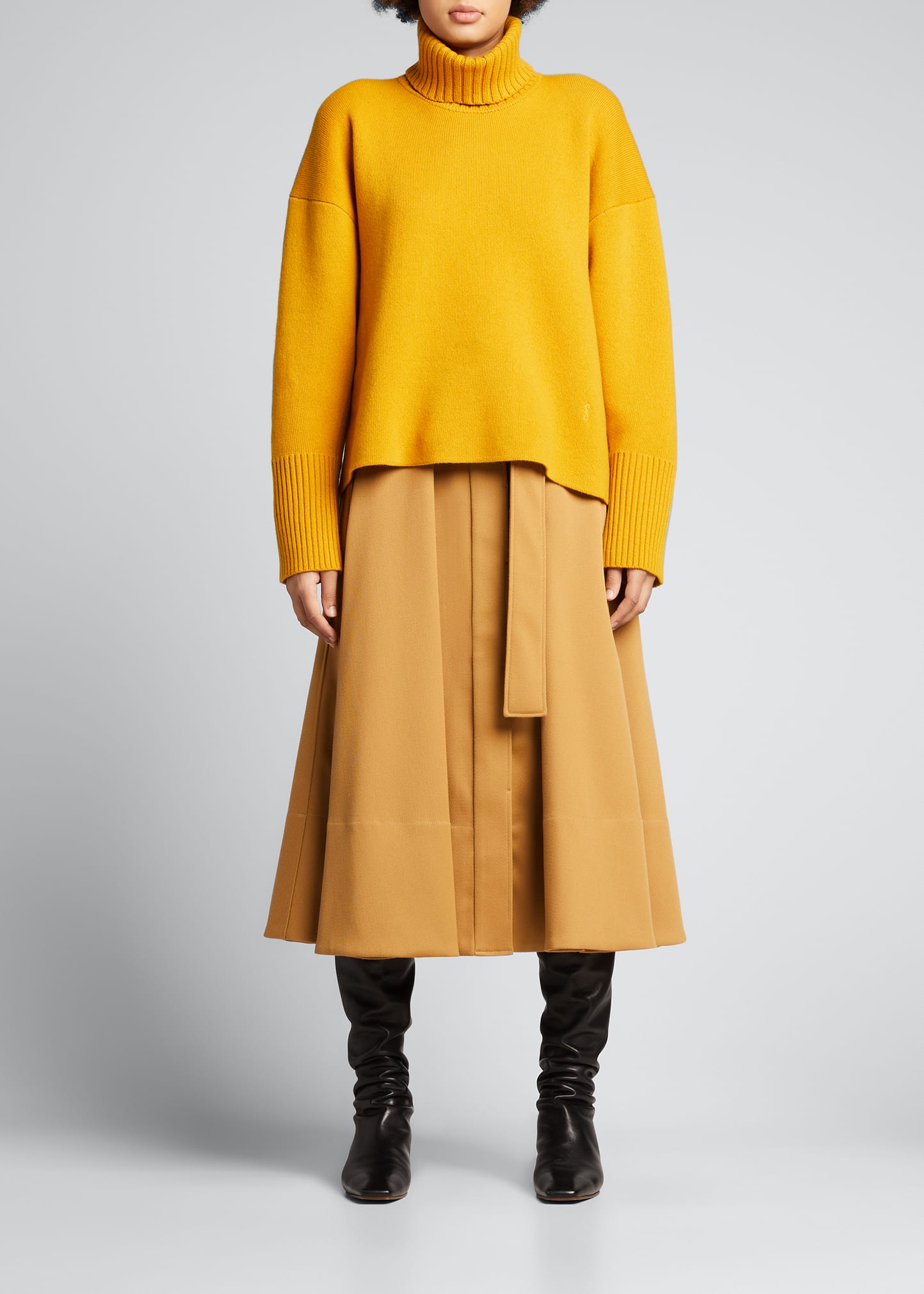 Alexander McQueen Pleated Polyfaille Circle Midi Skirt - Bergdorf Goodman