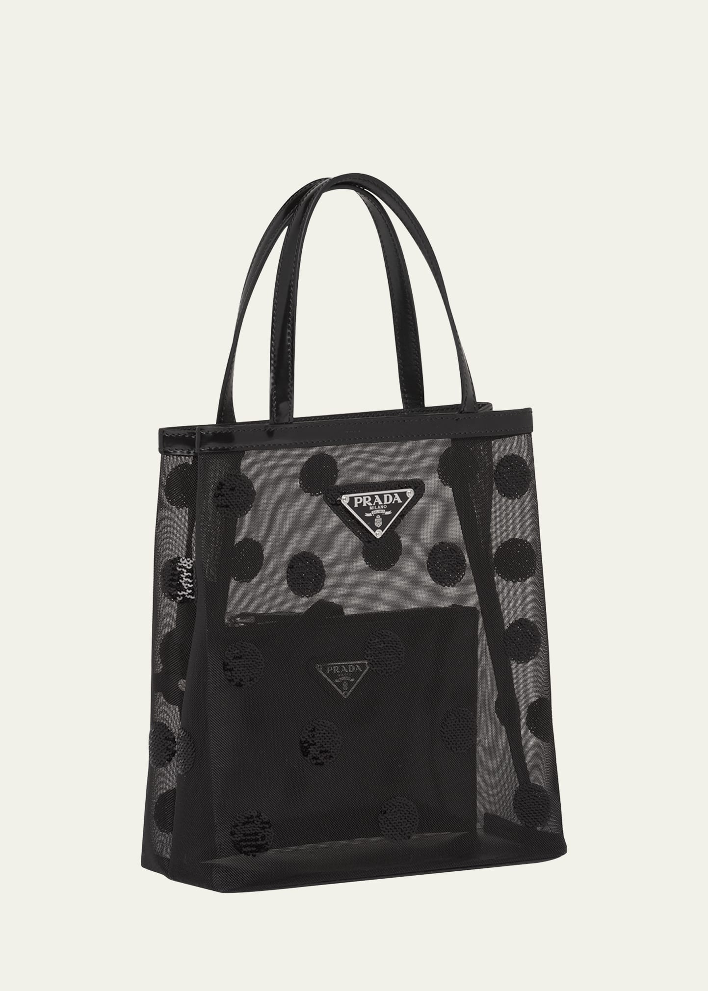 Prada Sequin Polka Dot Mesh Mini Tote Bag - Bergdorf Goodman